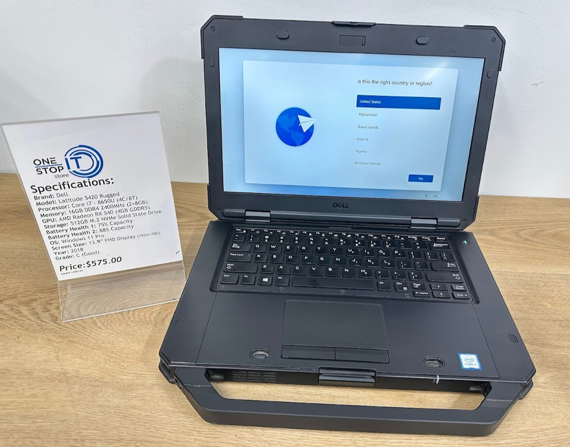 Dell Latitude 5420 Rugged, Core i7 8650U 16GB DDR4, 512GB SSD, 2018, 13.9′
