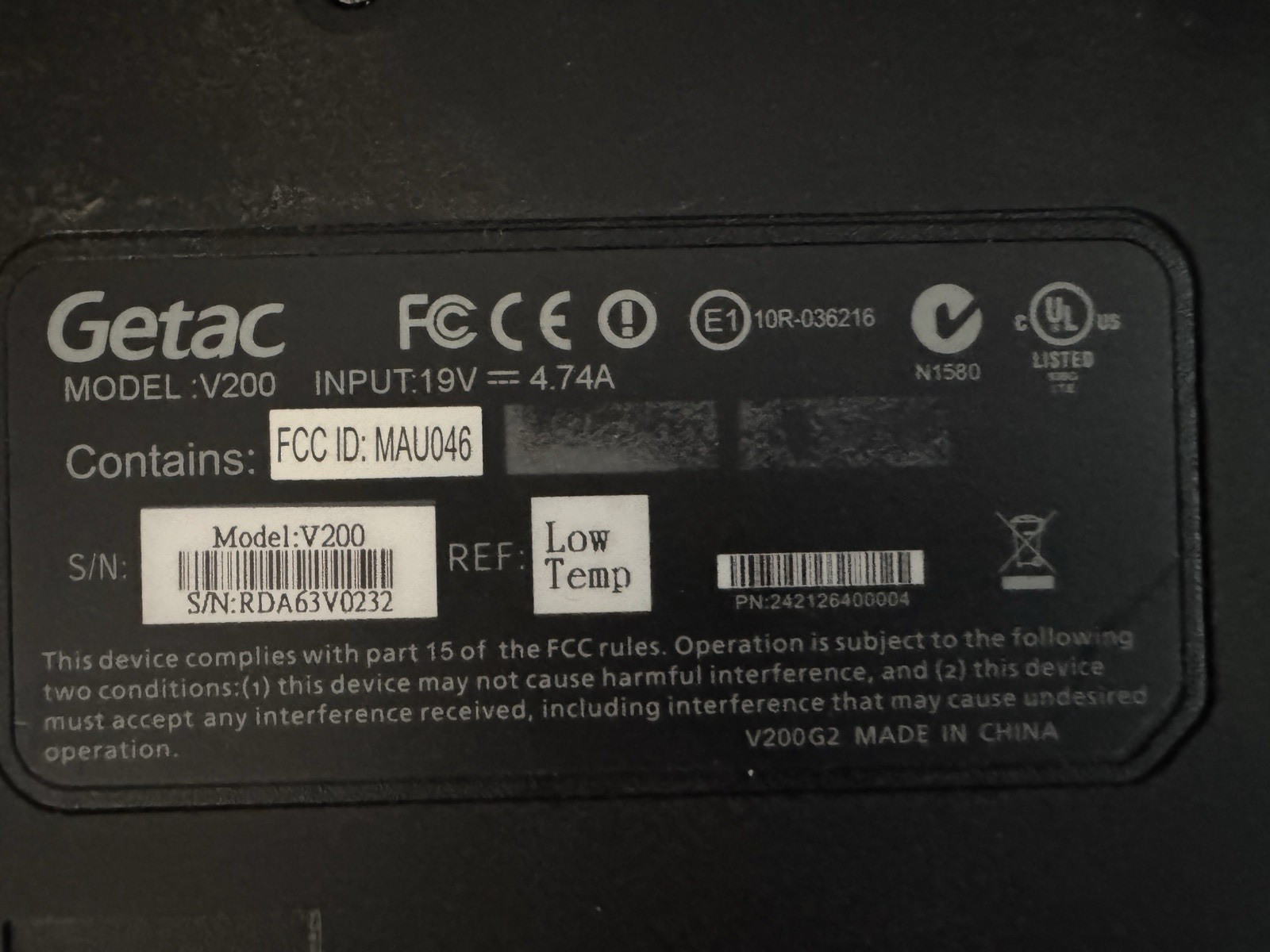 95-99% Life left Getac V200-G2 Laptop i7-3520M 4GB RAM WIFI Touchscreen Wwan
