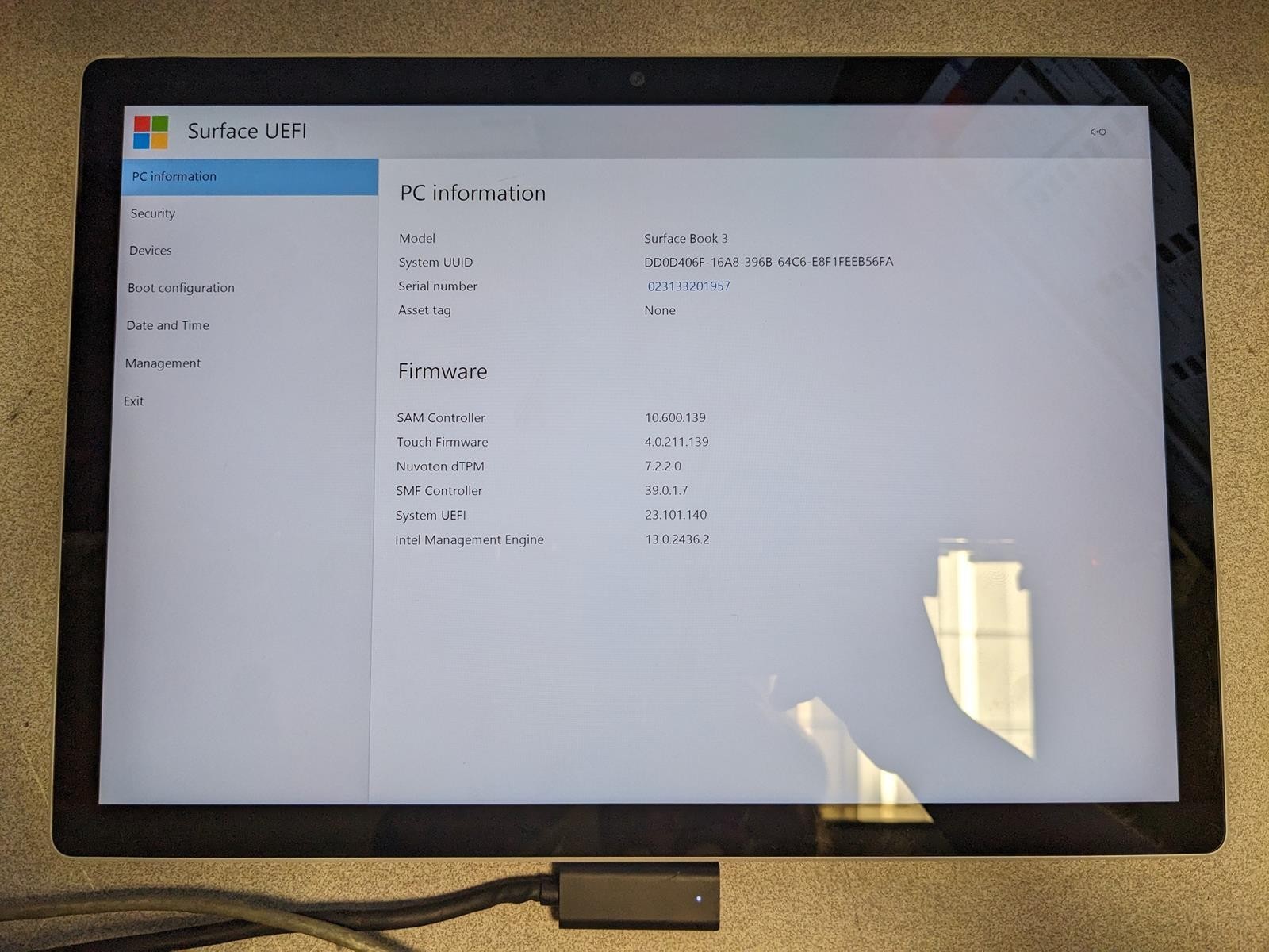 MICROSOFT SURFACE BOOK 3 1900 i5-1035G7 @ 1.20GHz, 8GB RAM, 256GB SSD