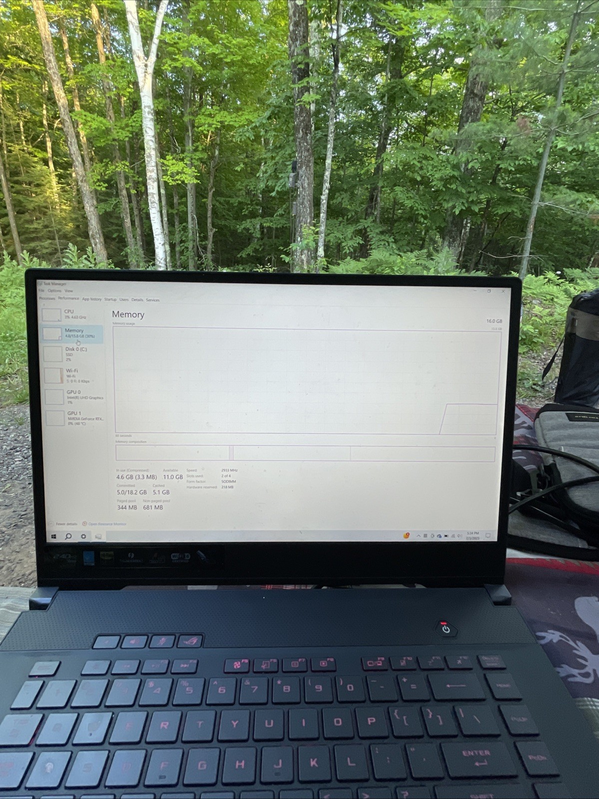 ASUS ROG Zephyrus M15 G502L 17” i7-10750H 2.6GHz 16gb RAM 1TB SSD