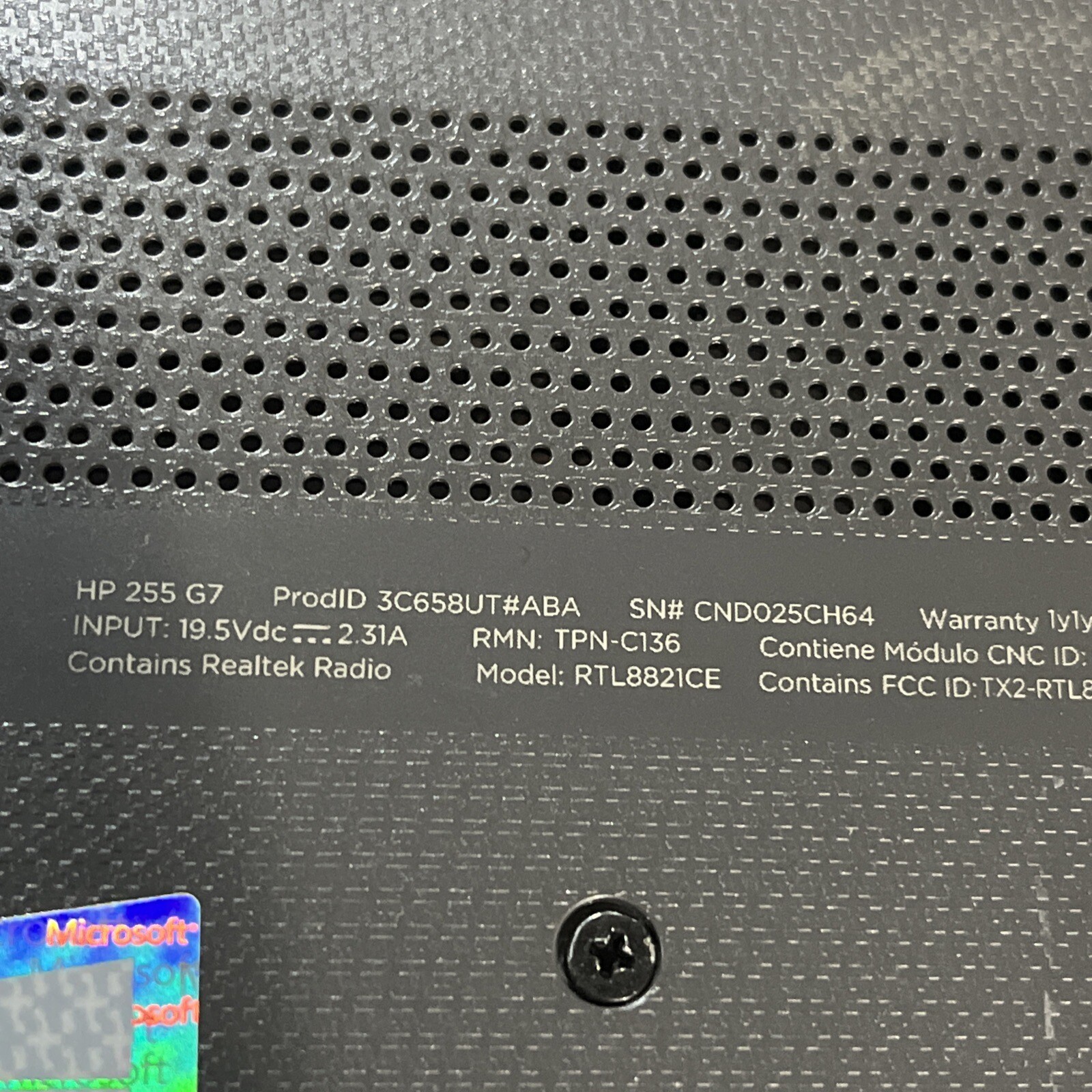 HP NOTEBOOK AMD A6-9225 RADEON 8GB RAM NO HD