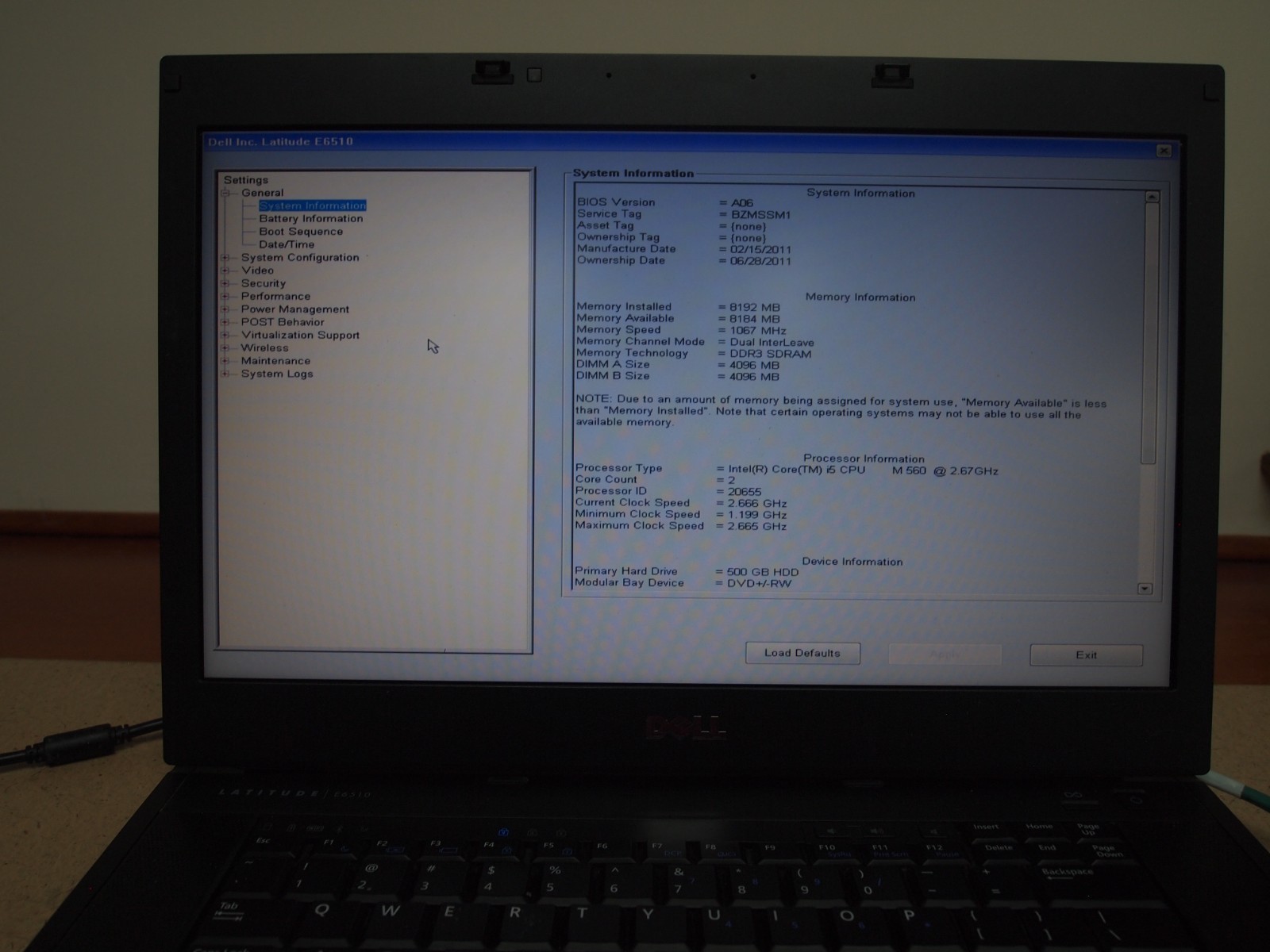 Dell Latitude E6510 Laptop Core i5 M50 2.67GHz 4GB RAM 500GB WIN 10 PRO 22H2