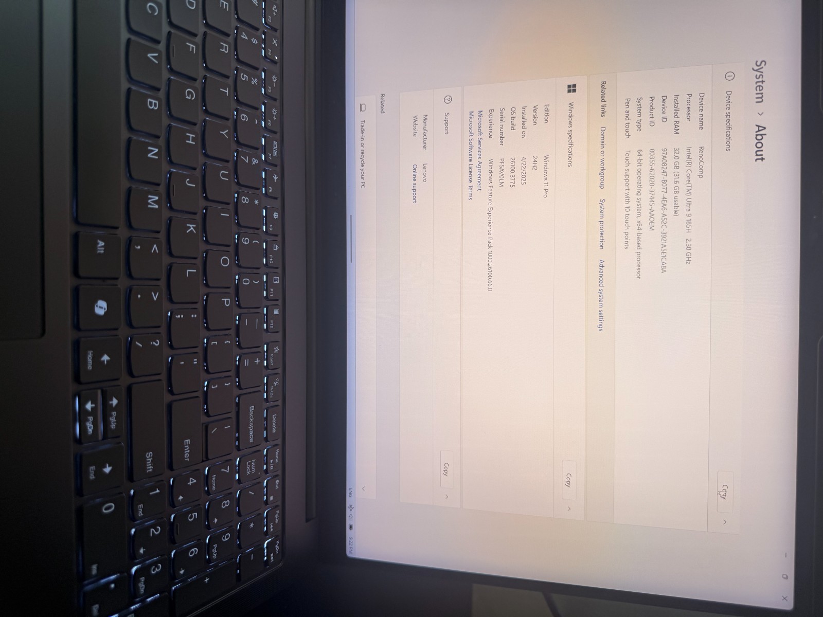 Lenovo Yoga Pro 9i 16″ Core Ultra 9 185H 32GB RAM 1TB RTX 4060 3.2K 165Hz