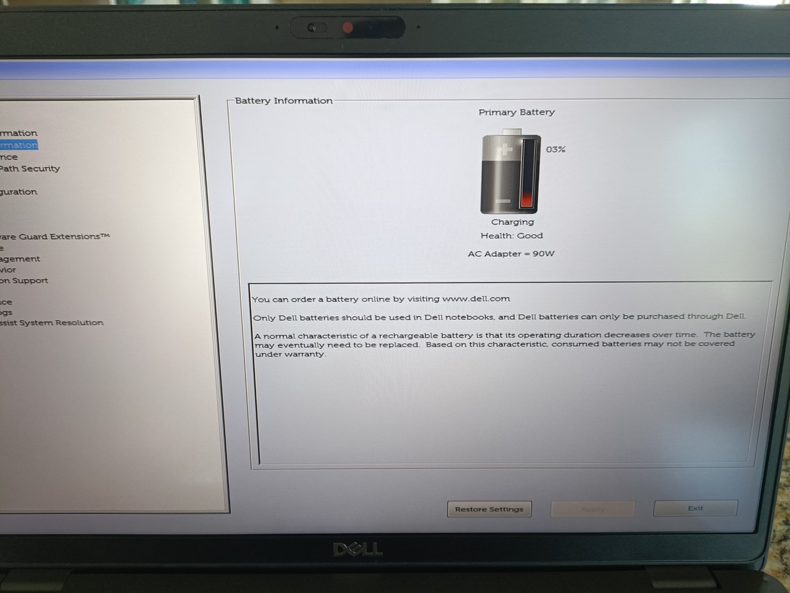 Dell Latitude 5501 15.6″ i5-9300H 2.4GHz 16GB RAM WIN11 Pro NO SSD NO A/C