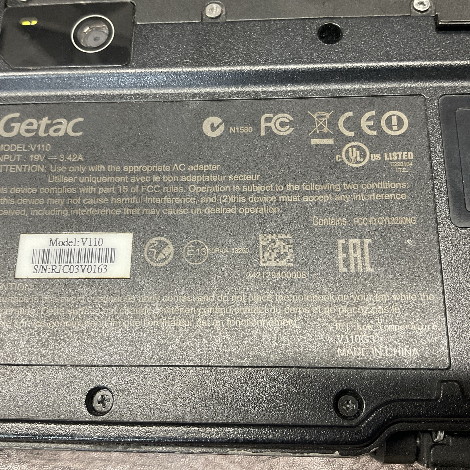 Lot of 4 GETAC V110 G3 / I5 6th / Rugged Laptop Tablet PC / A10