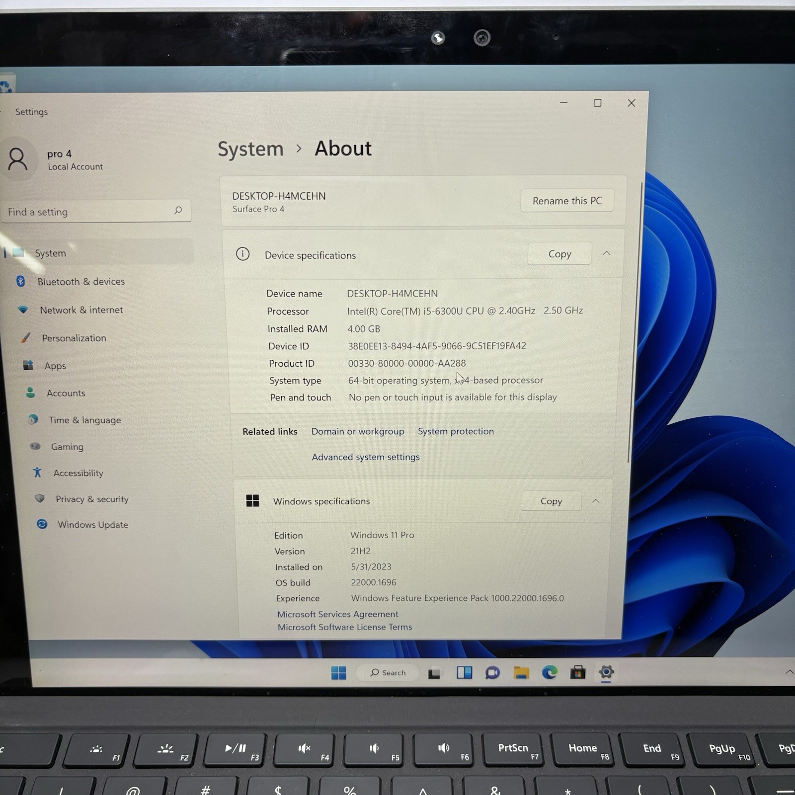 Lot Of 3 Microsoft Surface Pro 4 1724 | i5-6300U | 4GB RAM | 128GB SSD | Win 11