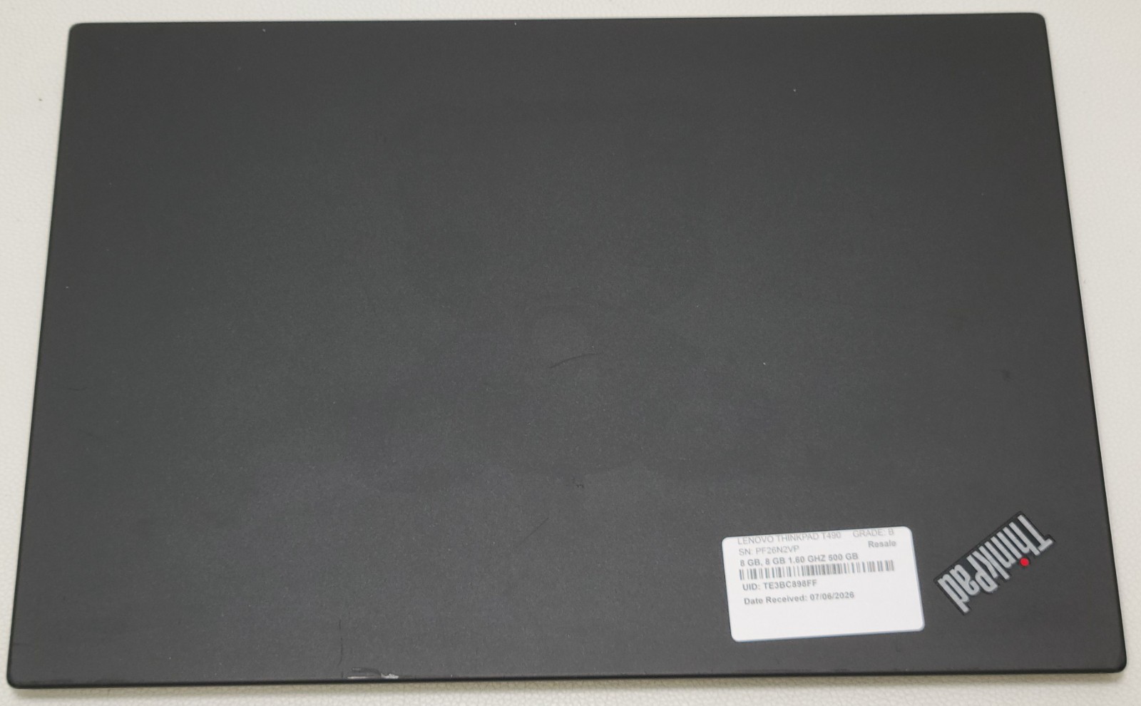Lenovo Thinkpad T490 i5-8265U 16GB RAM NO ADAPTER/ BATTERY (UID TE3BC898FF)