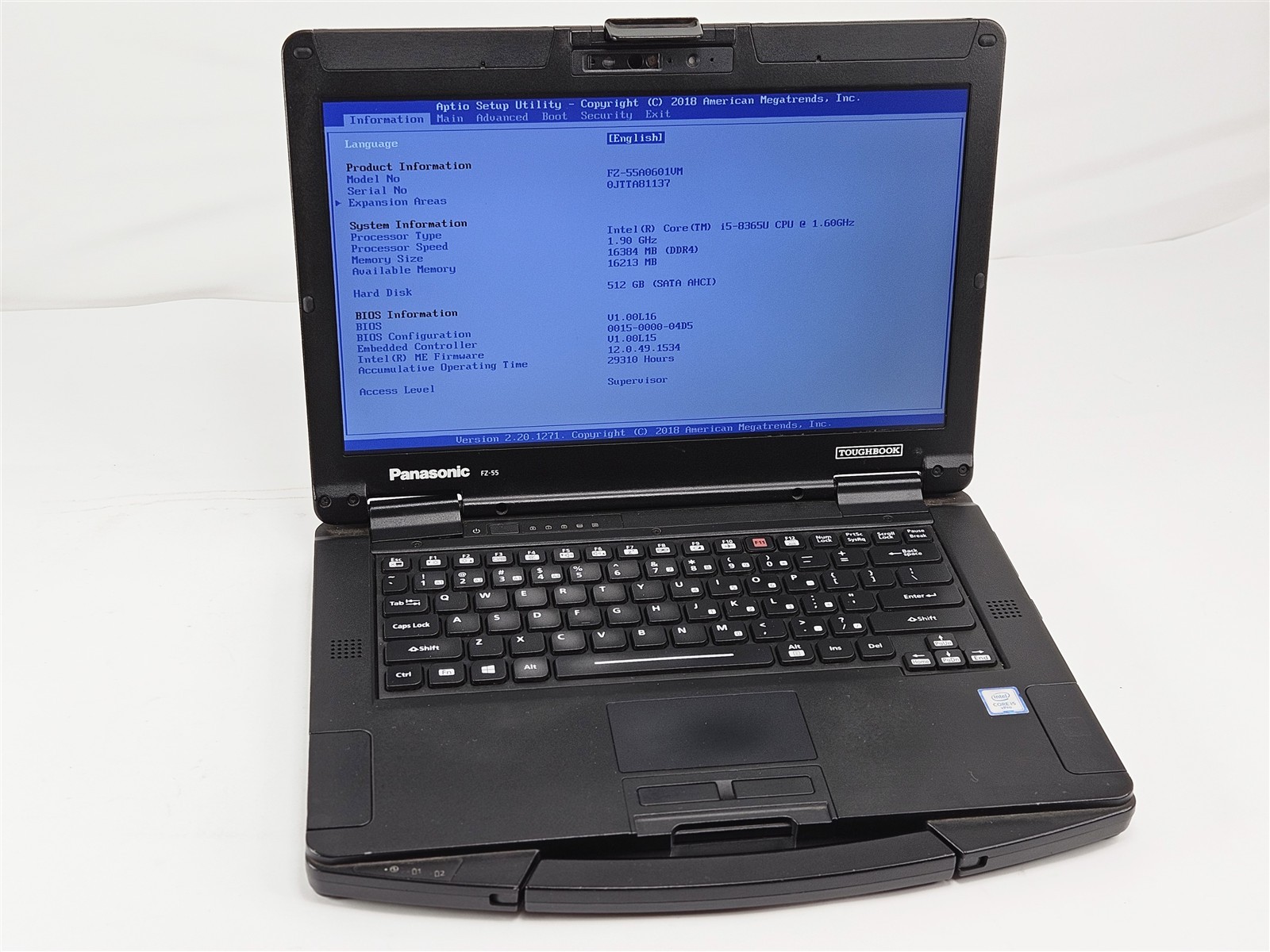 Panasonic Toughbook FZ-55 MK1 14″ i5-8365U 512GB SSD 16GB RAM Silver Laptop
