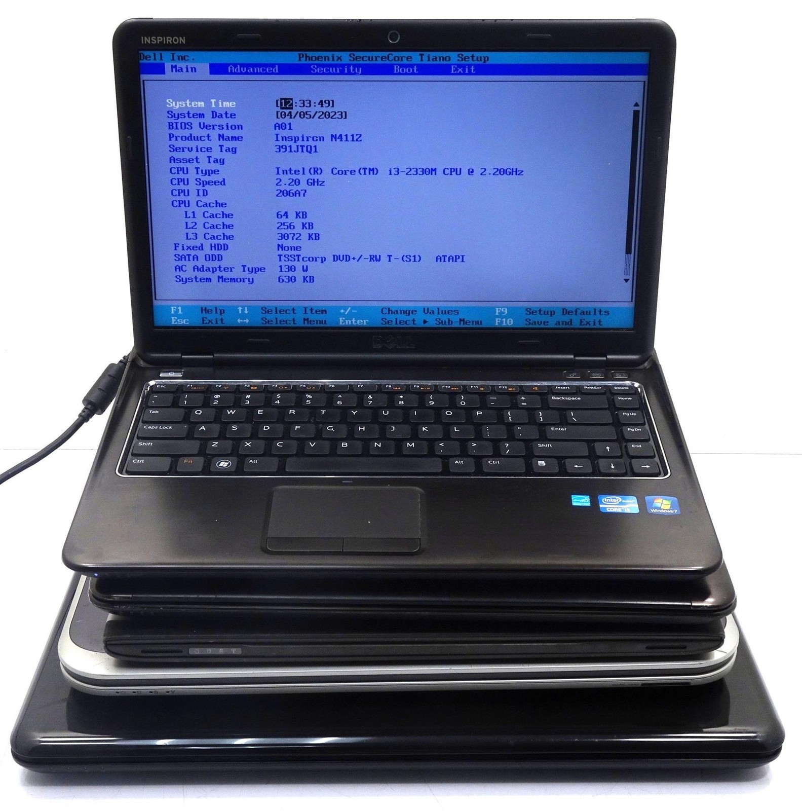 Lot of 5 Mix Dell Inspiron & Vostro Intel Core i3 2nd Gen 4GB RAM No HD – Laptop