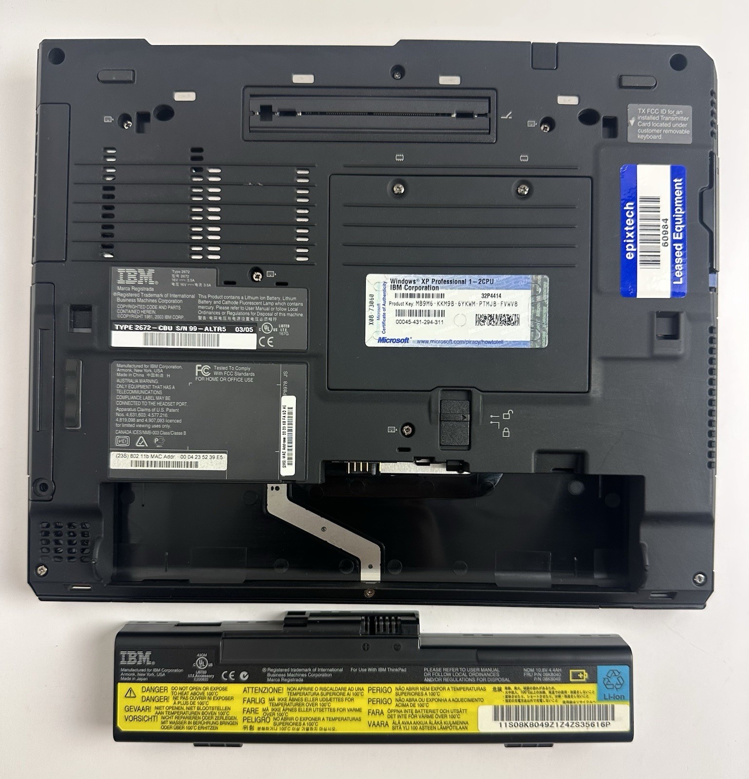 IBM ThinkPad X31 Laptop W/ Power Adapter & Cables ( For Parts ) No Return