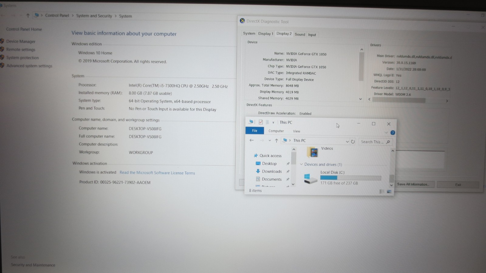 Dell Inspiron 15 Gaming 7567 i5-7300HQ | 8GB RAM | 256GB SSD |GTX1050 | WIN 10