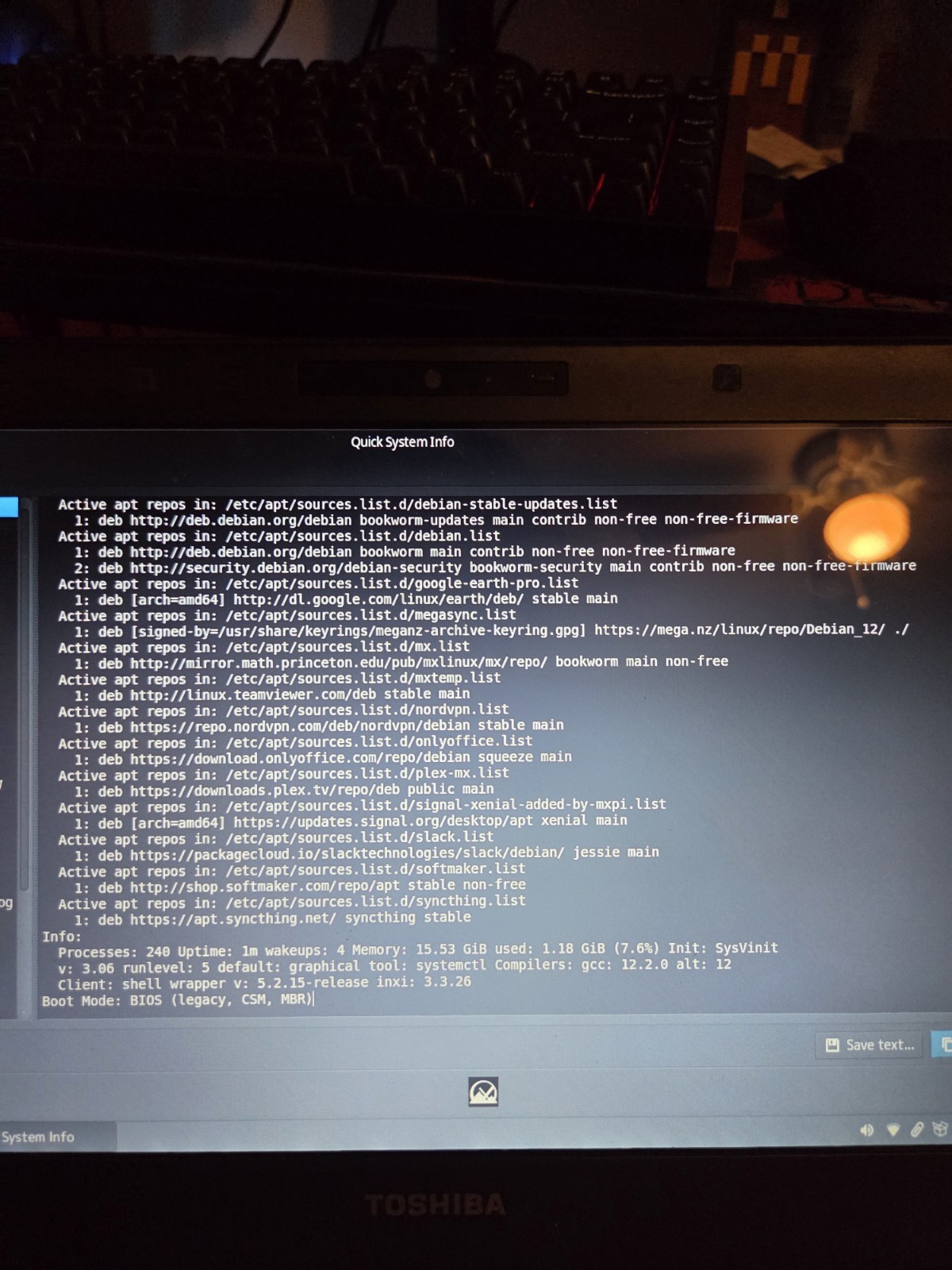 ​FAST Toshiba R835 Laptop – 16GB RAM – Intel i5 – BYO Drive – MX Linux Disc