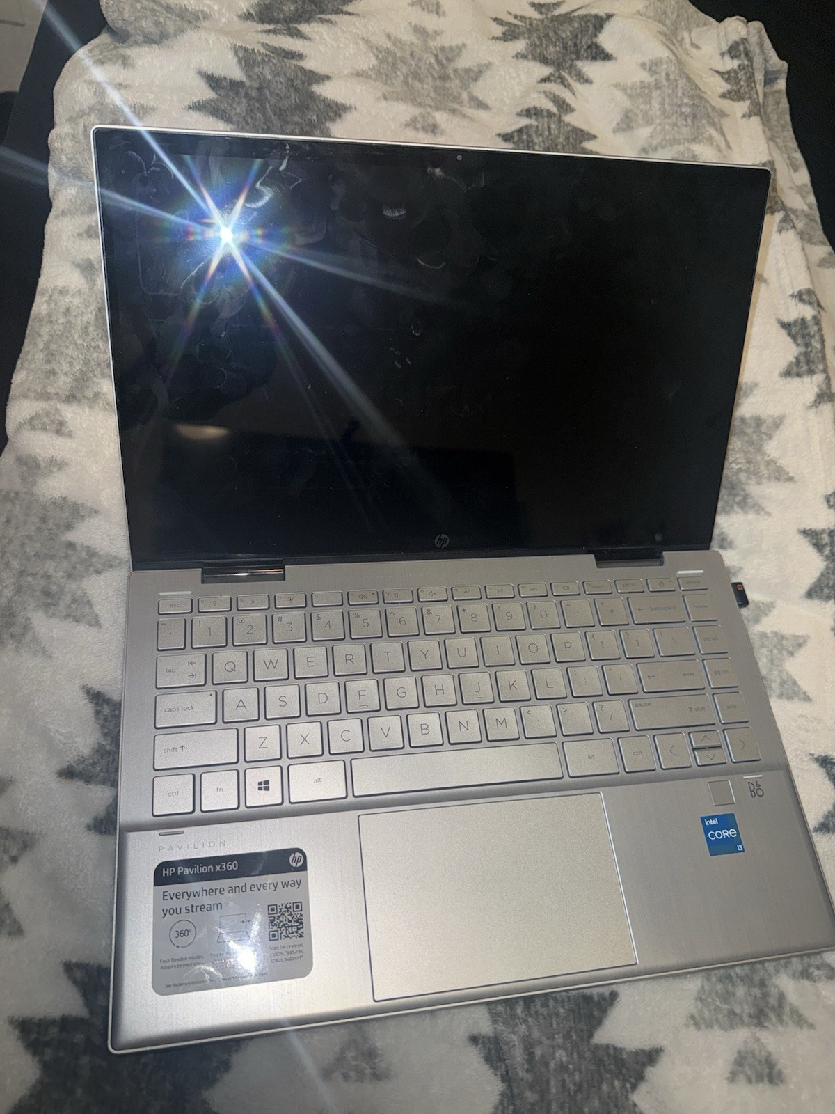 HP Pavilion x360 Intel Core Silver Laptop Built-in Webcam & Microphone