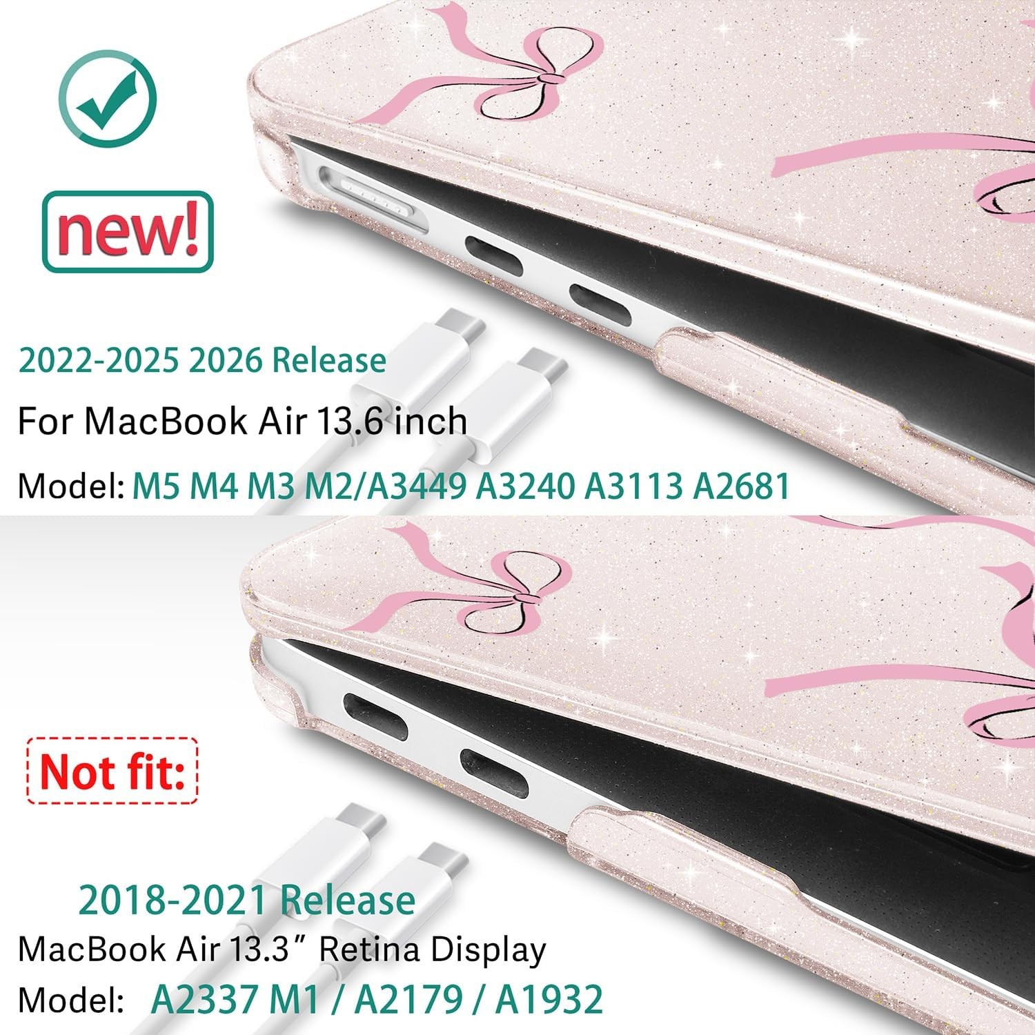 Case for MacBook Air 13/13.6 inch M5 A3449 M4 A3240 M3 A3113 M2 A2681, Sakura Pi