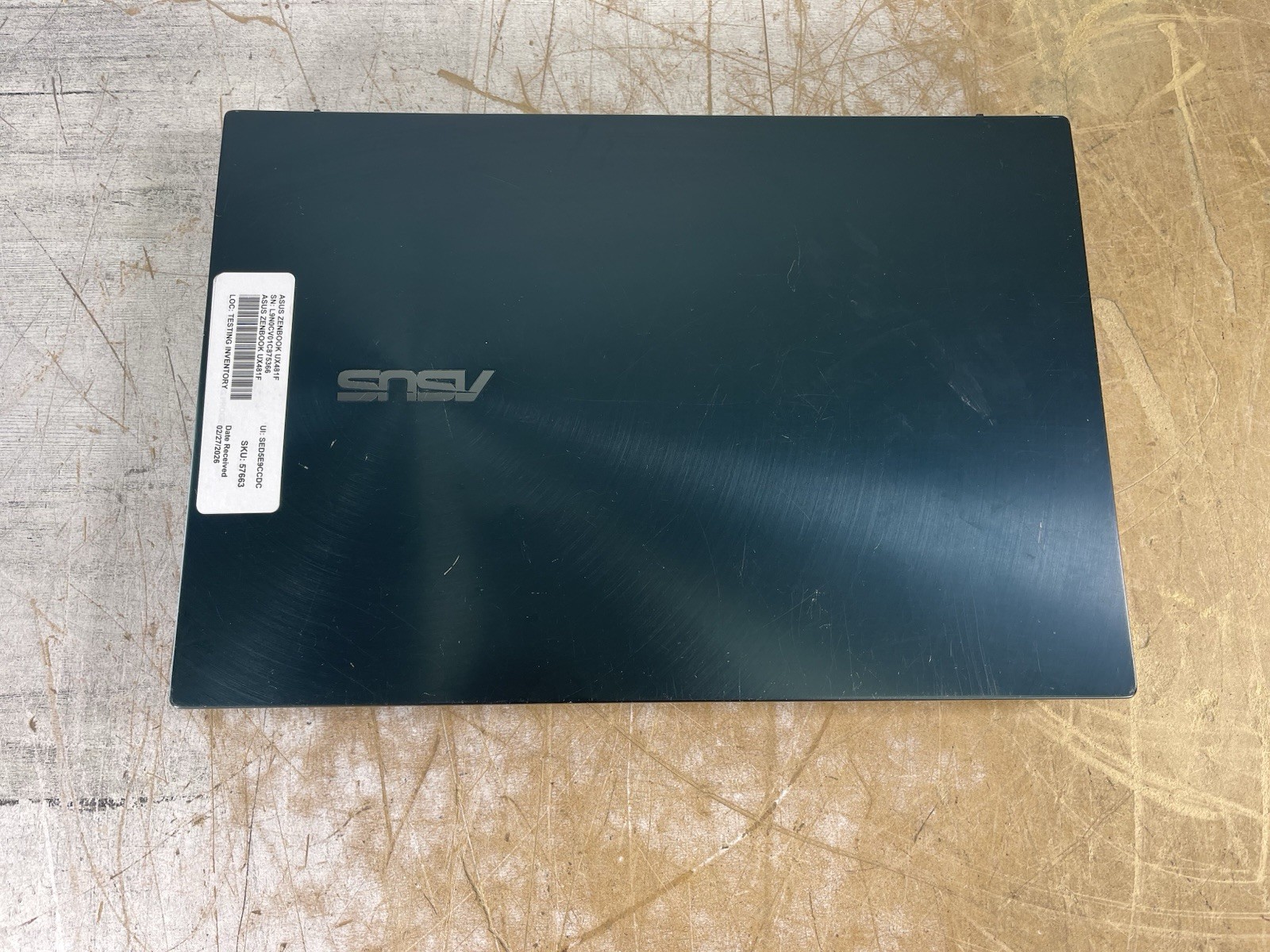 ASUS ZENBOOK UX481F i5-10210U @ 1.60GHz, 8GB RAM, NO HDD/OS – UNTESTED/FOR PARTS