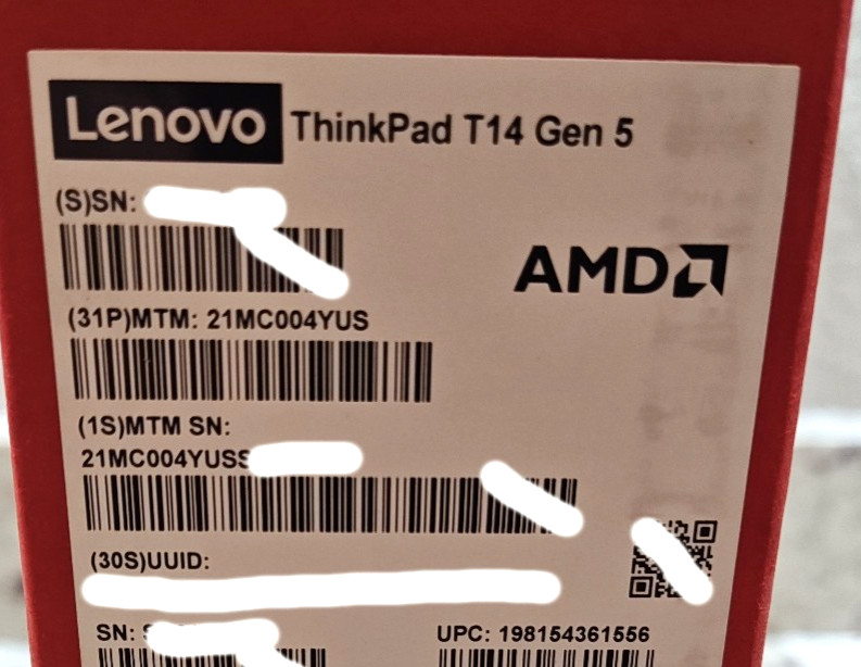 Lenovo ThinkPad T14 Gen 5 (Touch) — Ryzen 7 PRO 8840U / 32GB RAM / 512GB SSD