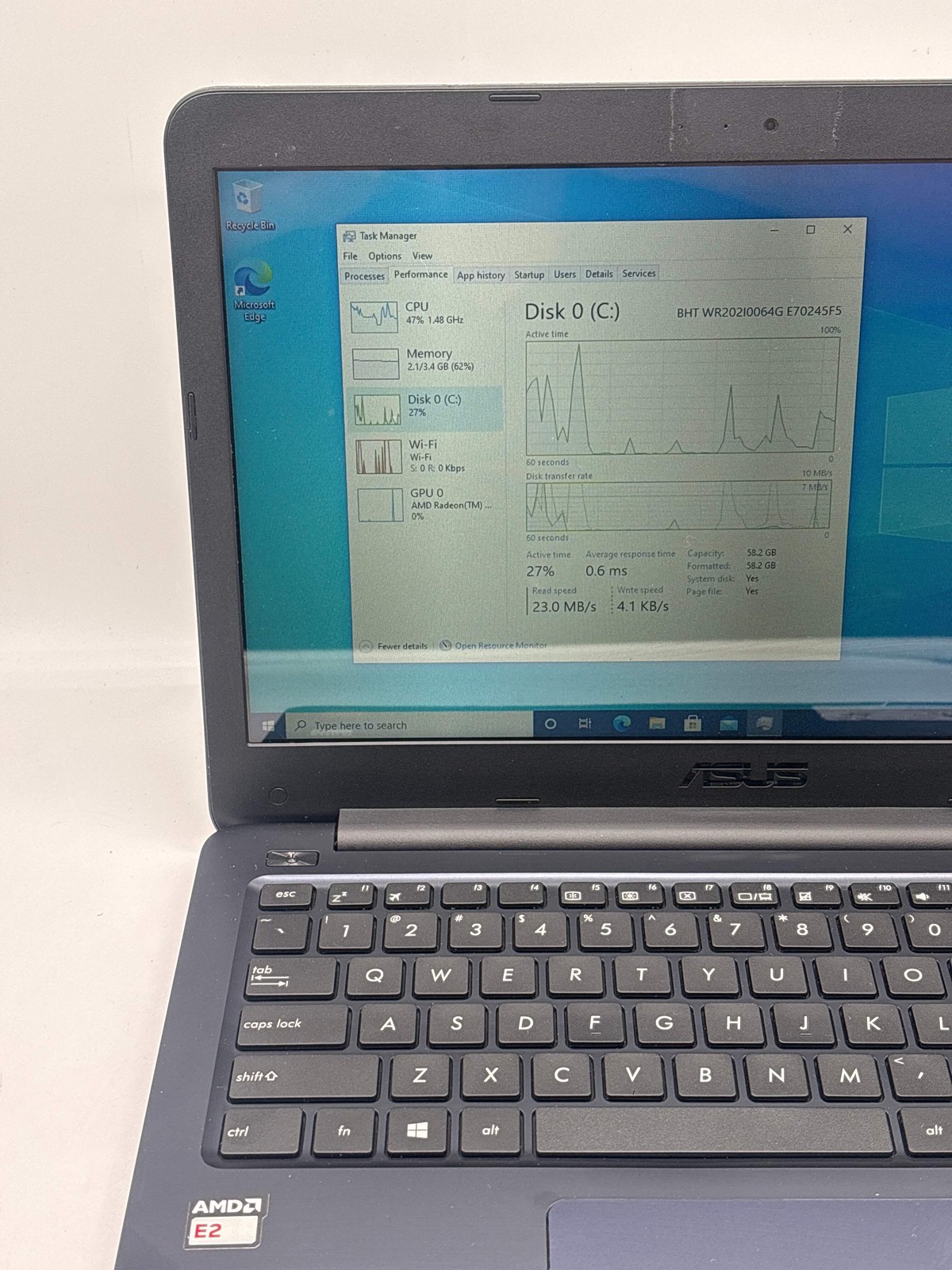 Asus E402W 14″ AMD E2-6110 4GB RAM 64GB eMMC – For Parts