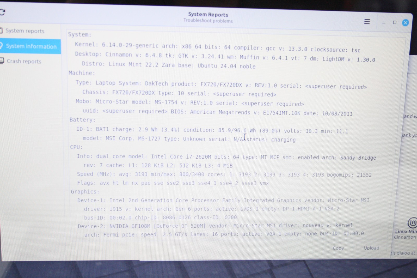PlaidBook by DakTech FX720/720DX 17.4in iLaptop i7-2620M 8GB RAM 128GB SSD