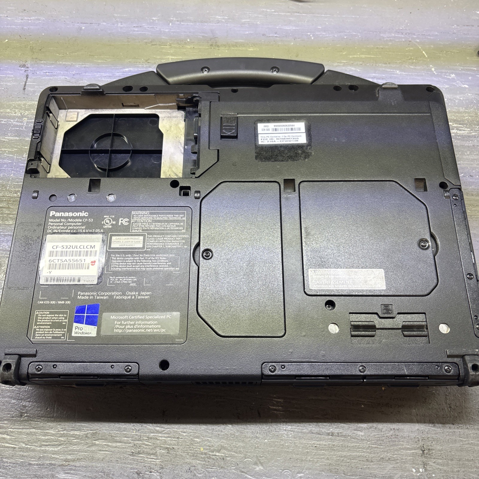 Panasonic CF-53 | Intel i5-4310U 2.00GHz 8GB RAM No HDD or Caddy.
