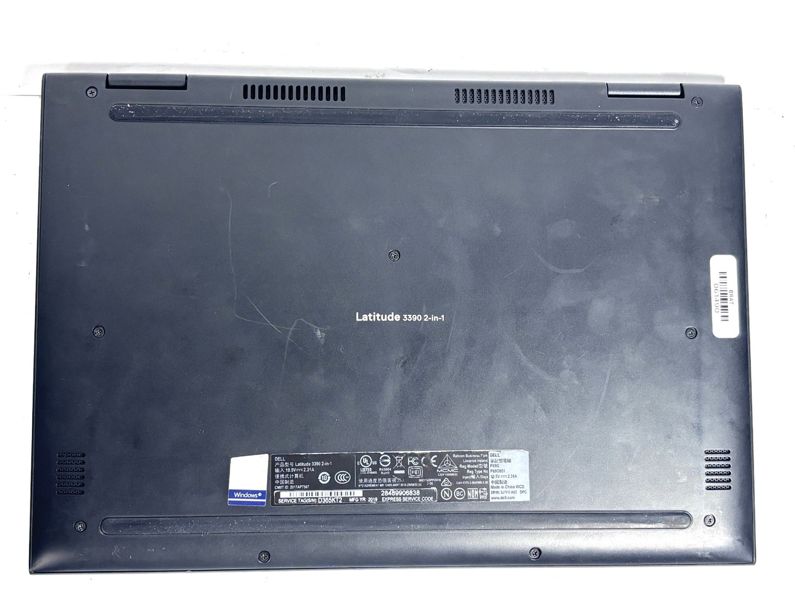 FOR PARTS: Dell Latitude 3390 2 in 1 – 13.3″ FHD, 1.7GHz i5, NO RAM, NO SSD
