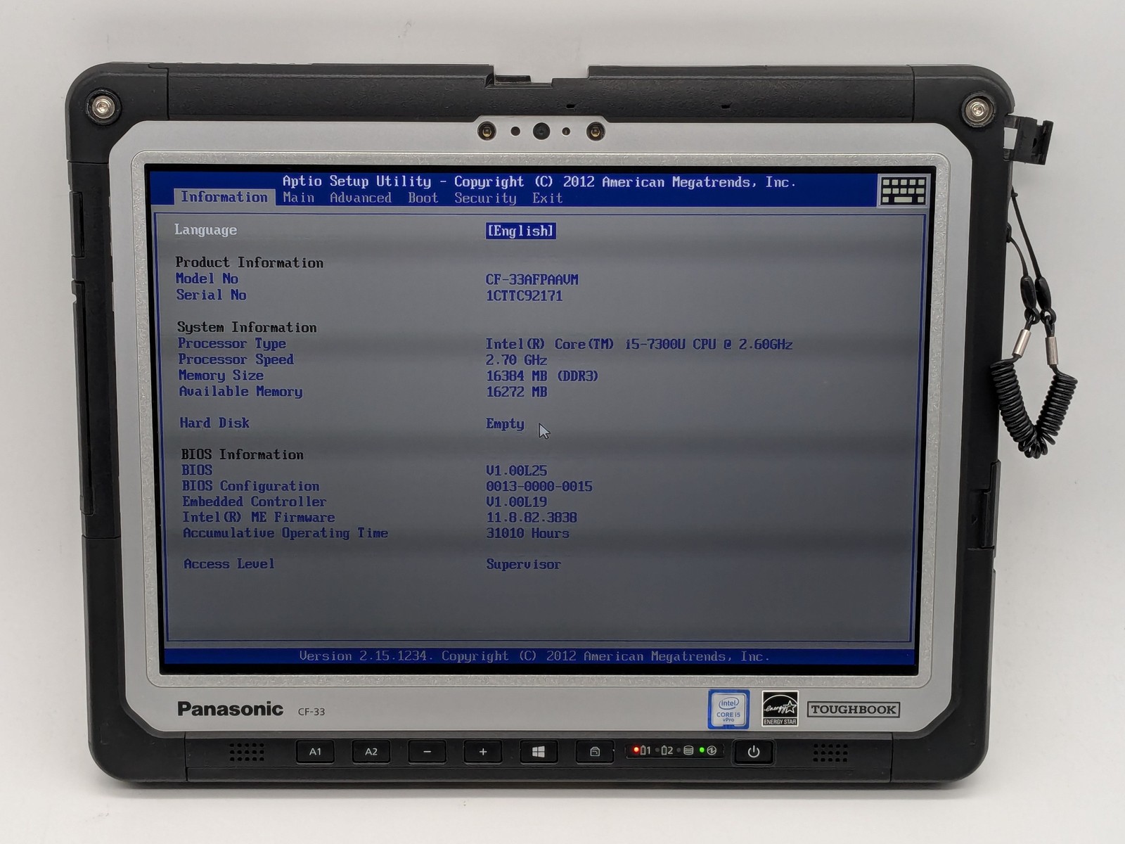 Panasonic ToughBook CF-33 MK1 2-in-1 12″ Touch I5-7300U 16GB 4G LTE *READ*
