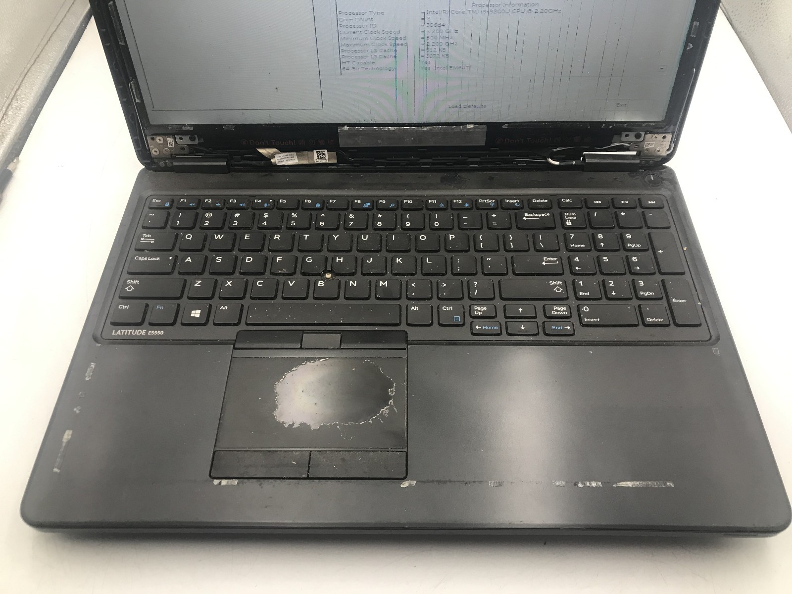 DELL LATITUDE E5550 – BOOTS TO BIOS – INTEL I5 5200U – NO RAM – READ DESCRIP -BB