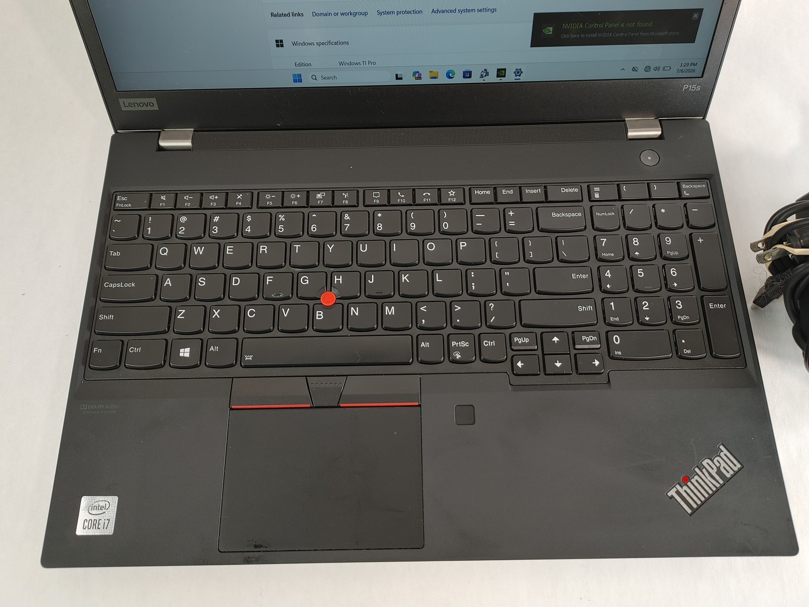 Lenovo ThinkPad P15s Gen 1 Core i7-10510U 1.80 GHz 8 GB DDR4 256 GB NVMe Windows