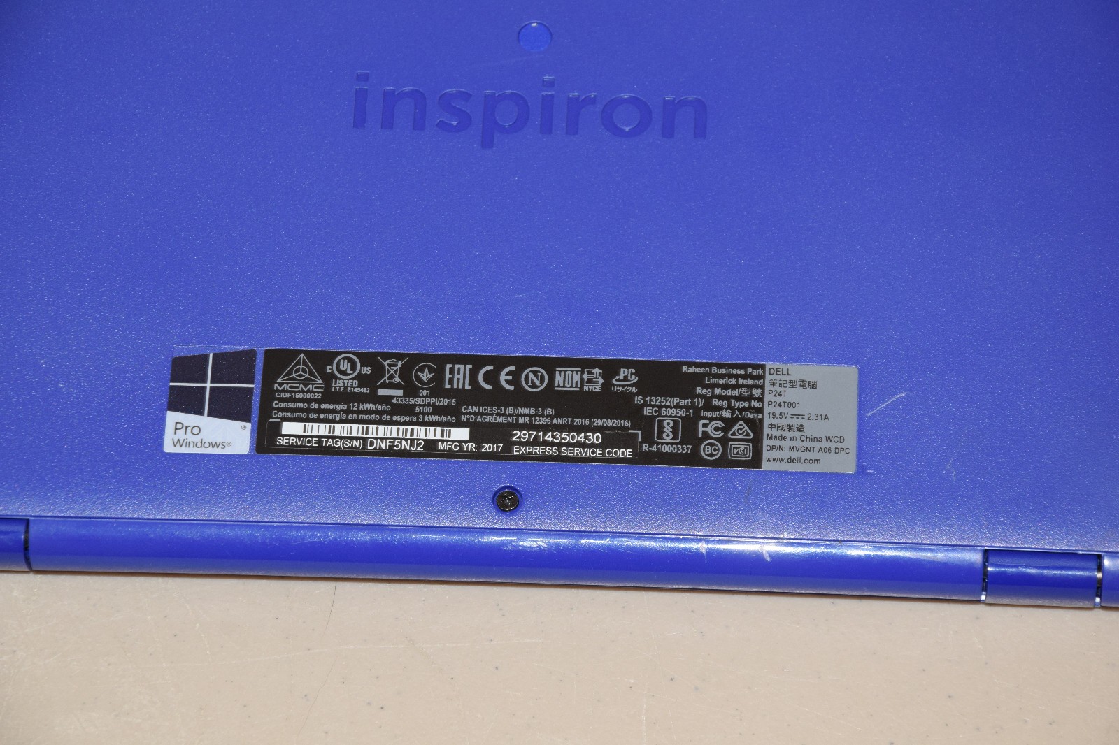 BAD CMOS Lot 2 Dell Inspiron 11-3162 11.6″ Celeron N3060 2GB DDR3L 32GB eMMC
