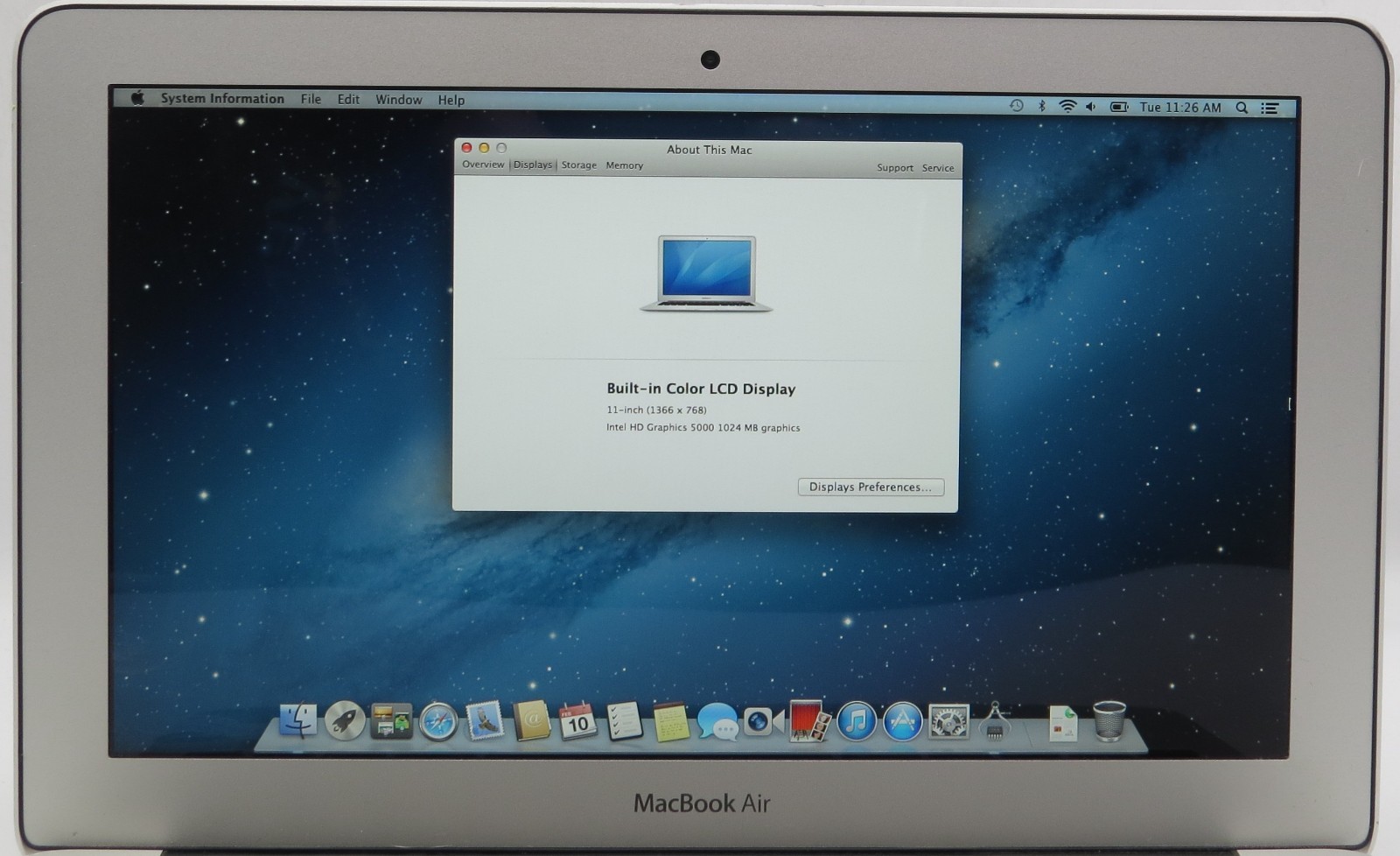 2013 MacBook Air 11″ A1465 i5-4250U @ 1.3 GHz 4GB RAM 128GB SSD macOS X