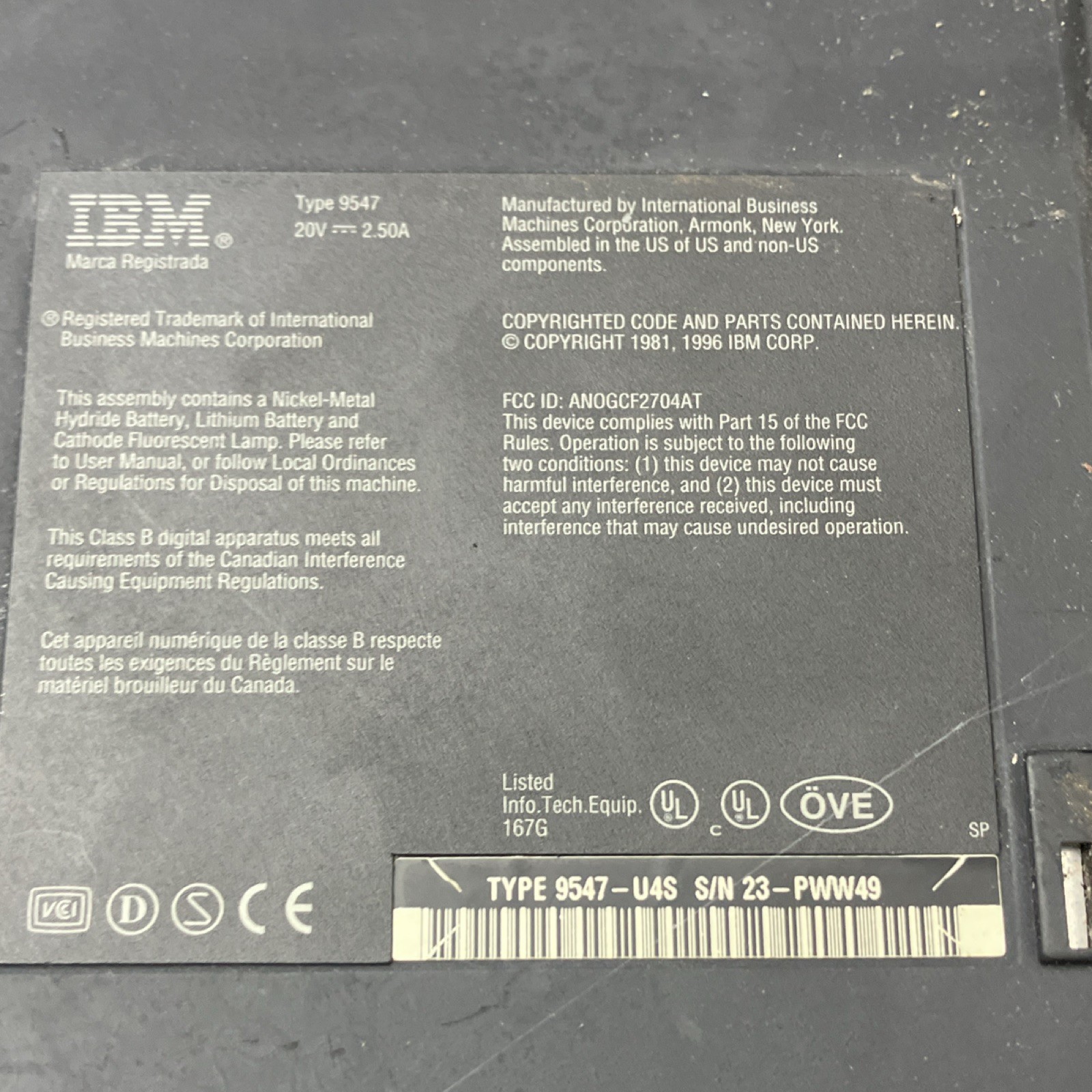 IBM ThinkPad 760EL 12.1in Pentium 120MHz 8MB 1GB HDD Parts/Repair