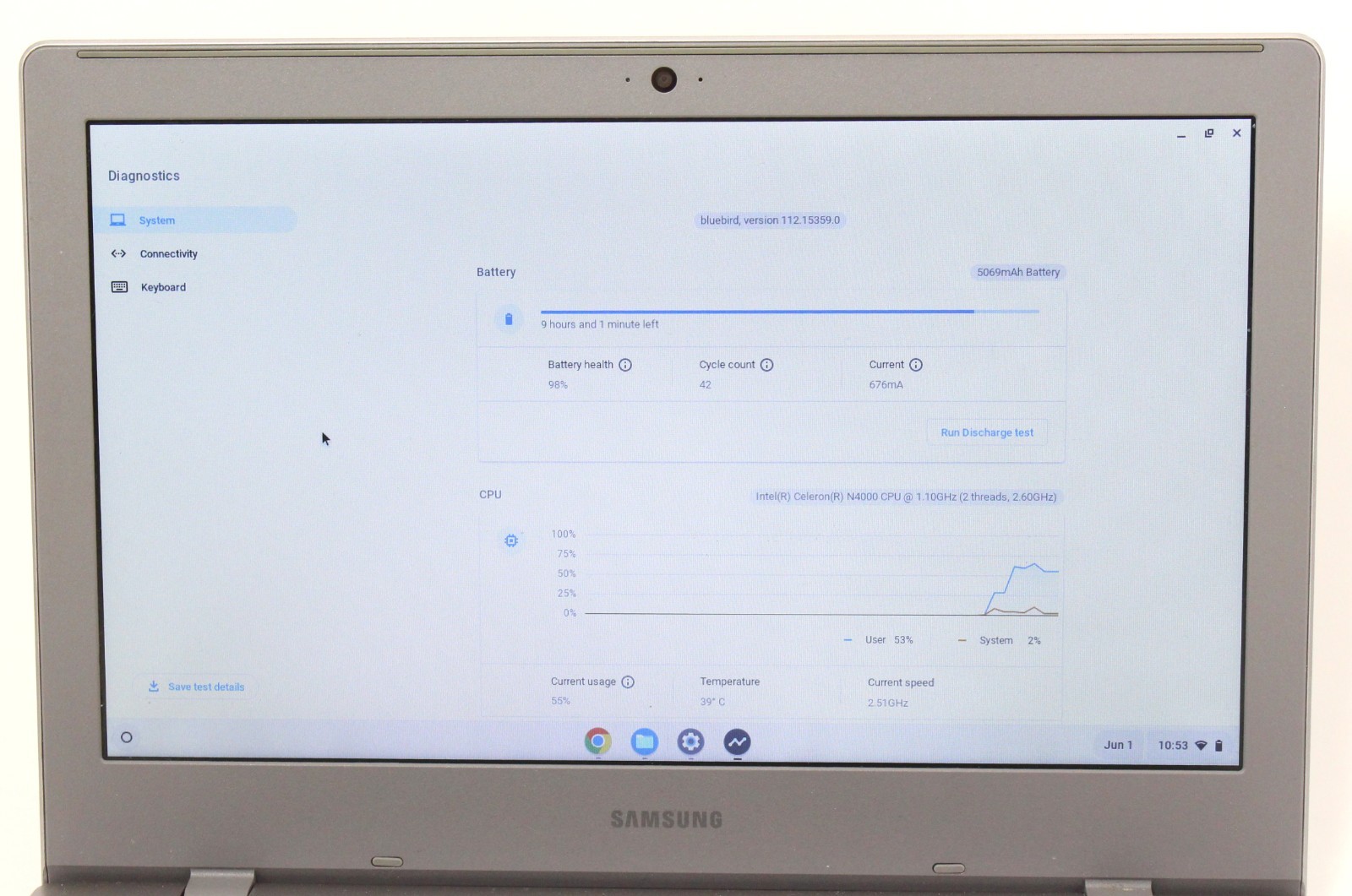 Samsung Chromebook XE310XBA 11.6″ 32GB eMMC 4GB RAM 1.1GHz N4000; 6181889