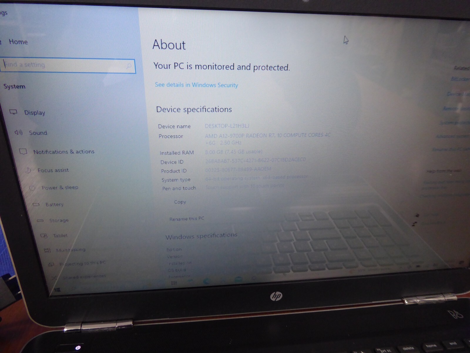 HP 15.6″ PAVILION 15Z-AW000 AMD A12-9700P 2.5GHz 8GB 1TB WINDOWS 10 HOME
