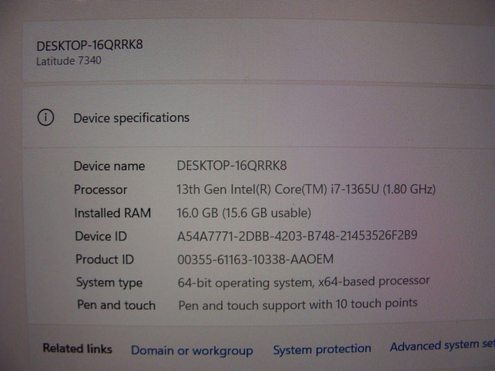 Dell Latitude 7340 13.3″QHD+ TOUCH EVO i7-13th 1.8GHz 16GB 256GB SSD Win11P +PA