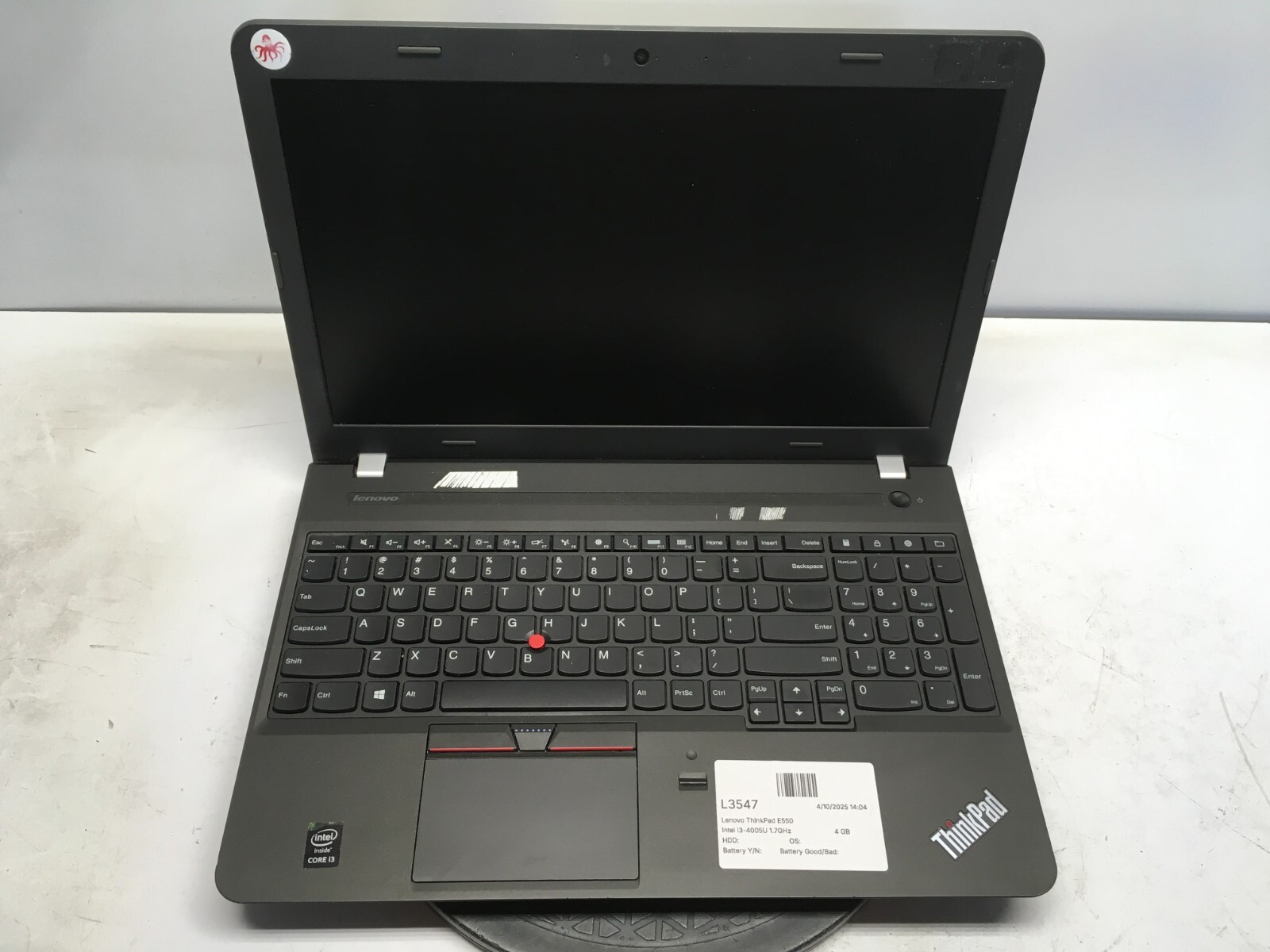 Lenovo ThinkPad E550 Intel i3-4005U 1.7GHz 4 GB NO HDD