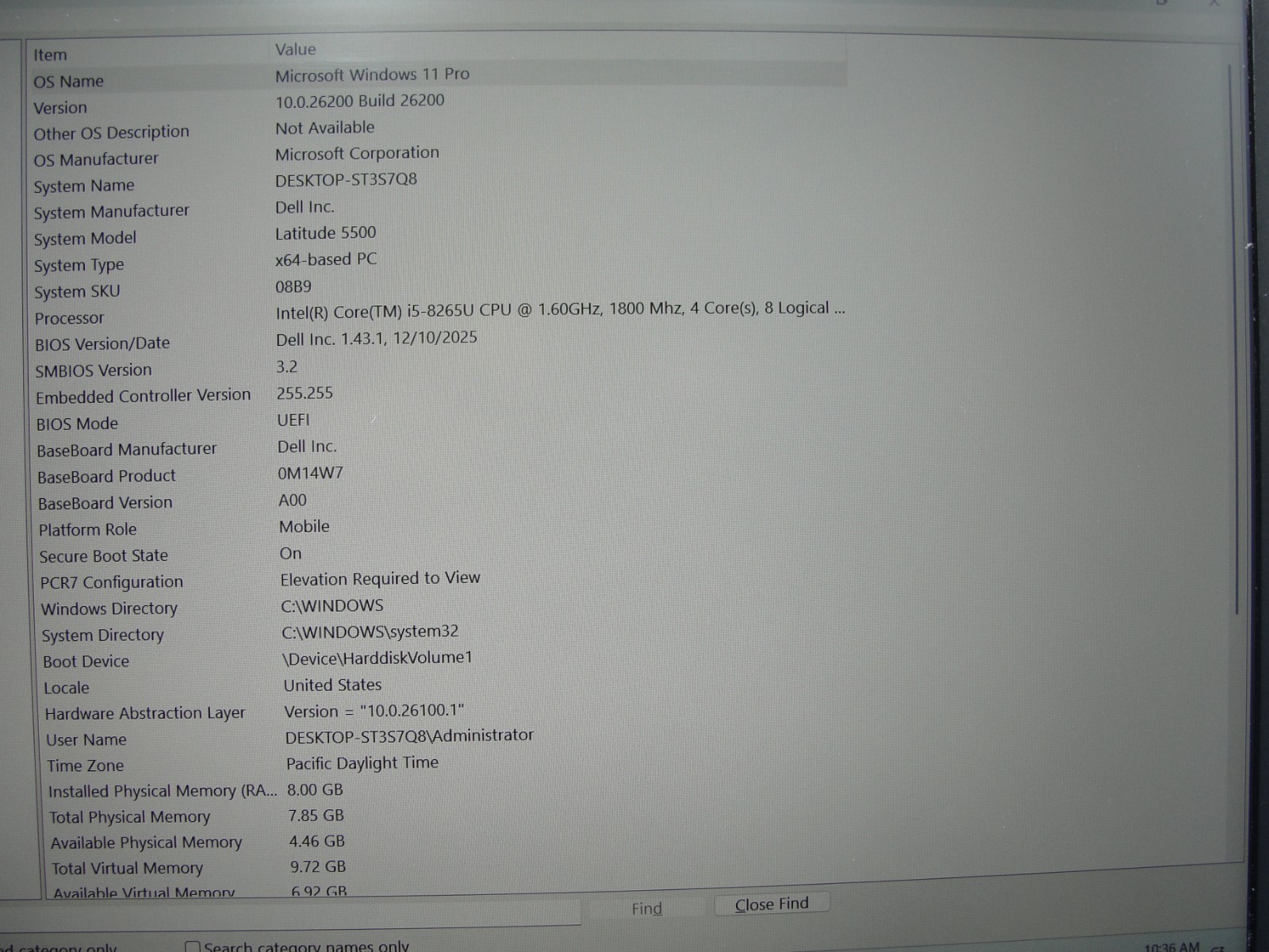 Dell Latitude 5500 Intel Core i5-8265U 1.6GHz 8GB FHD 256GB SSD Win11Pro+Charger