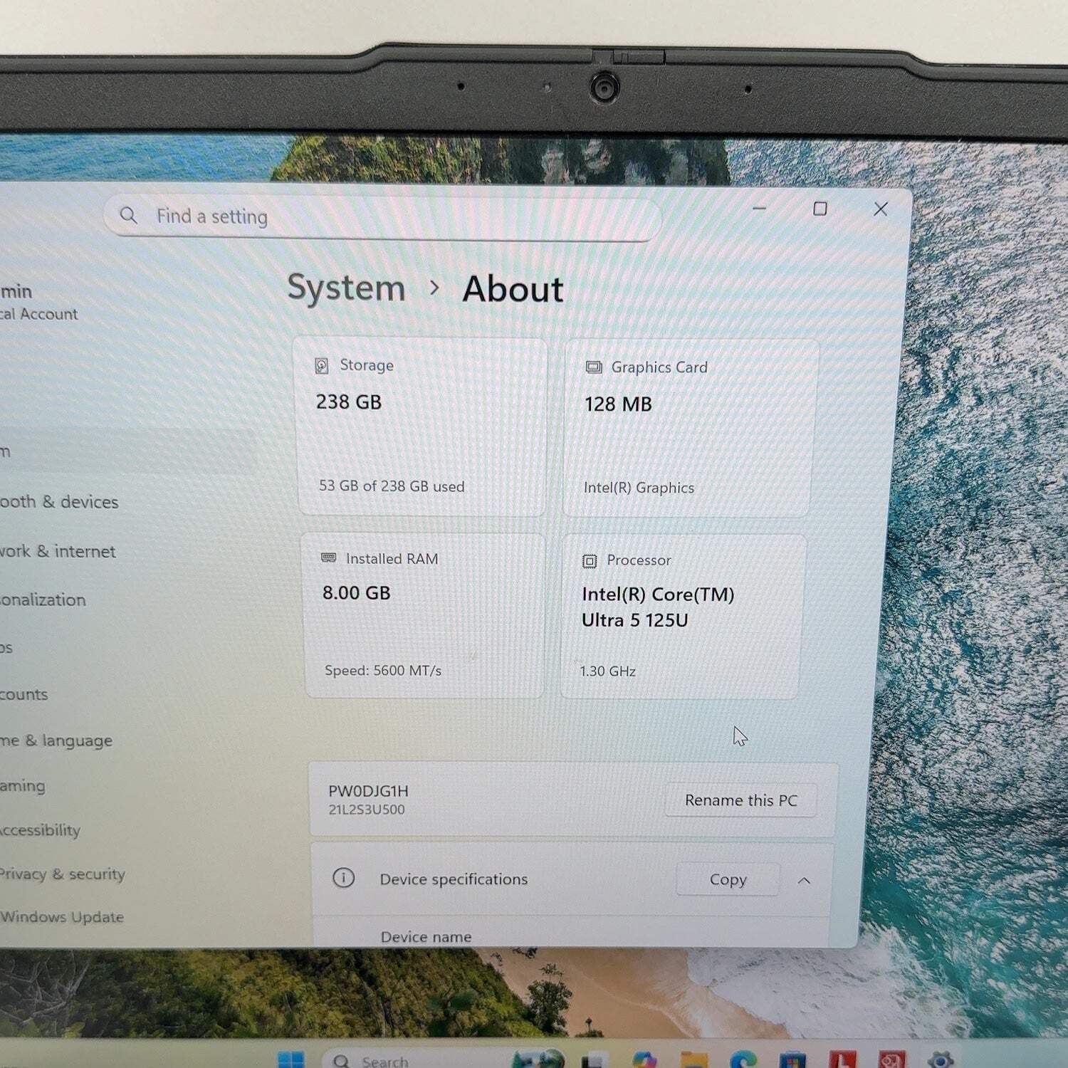 Lenovo ThinkPad L14 Gen 5 21L2S3U500 14″ Core Ultra 5 125U 8GB RAM 256GB SSD
