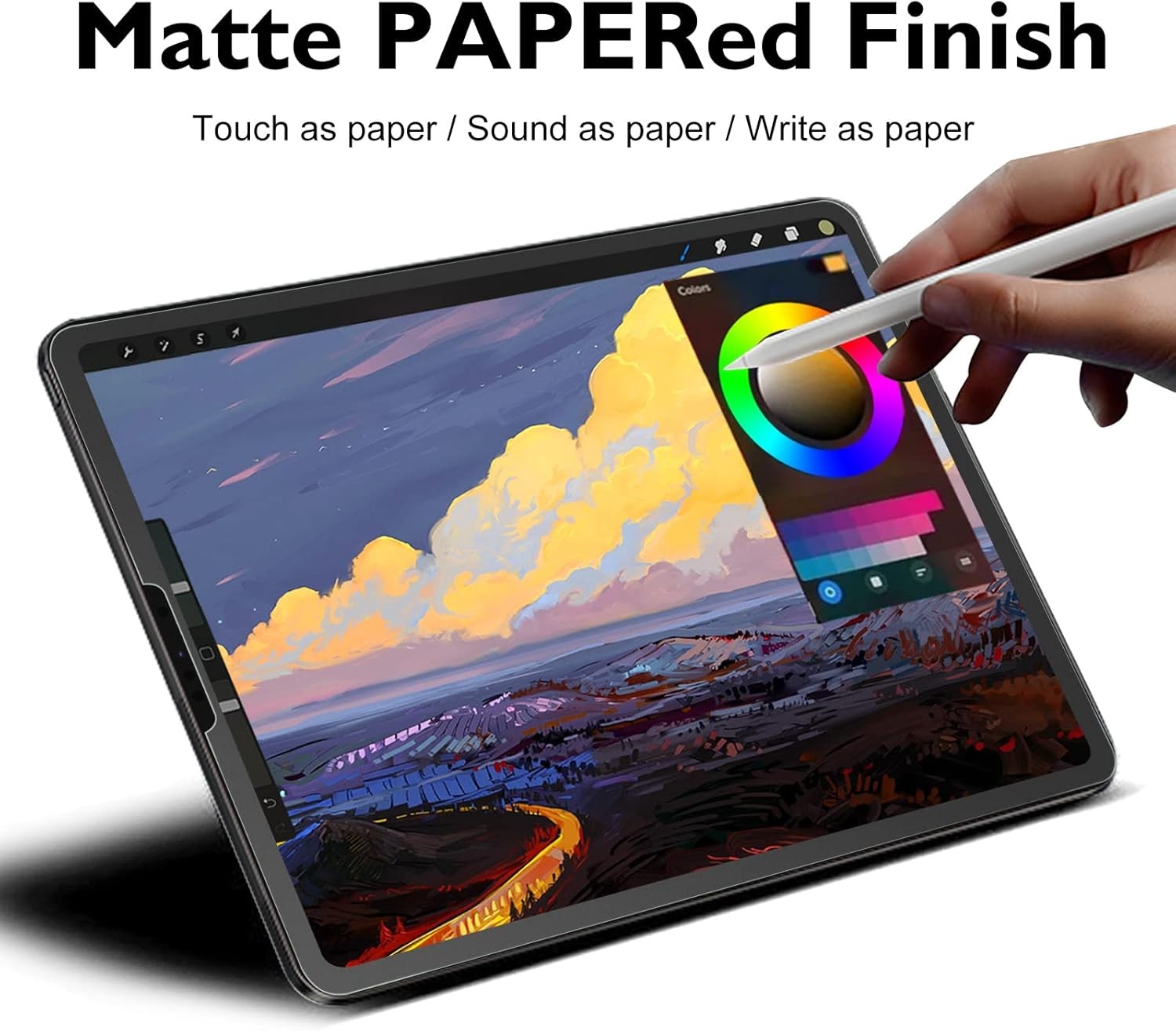 2+2 Pack Like Paper Glass Screen Protector for iPad Pro 12.9 2022 6th & 2021 5th
