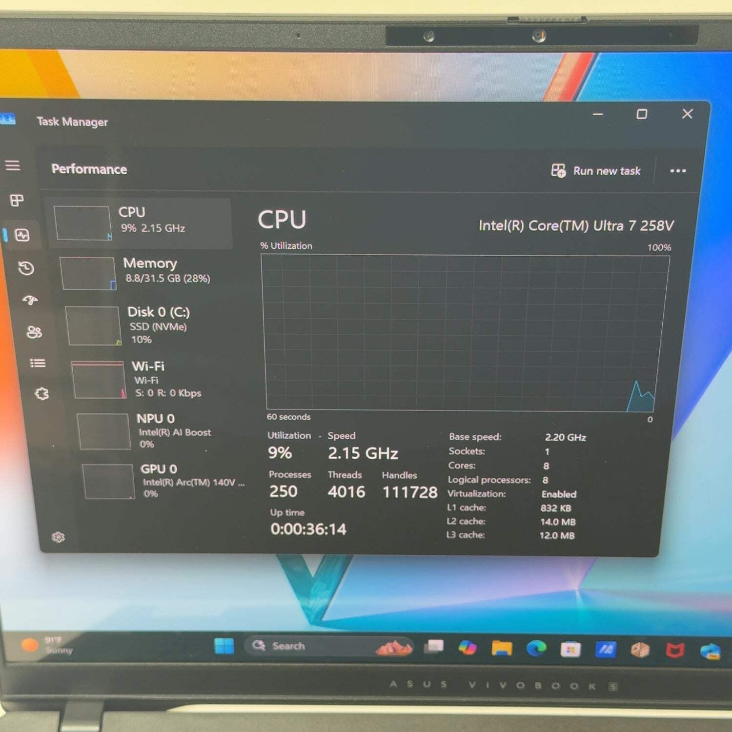 Asus Vivobook S 14 S5406S 14″ Core Ultra 7 258V 2.2GHz 32GB RAM 1TB SSD