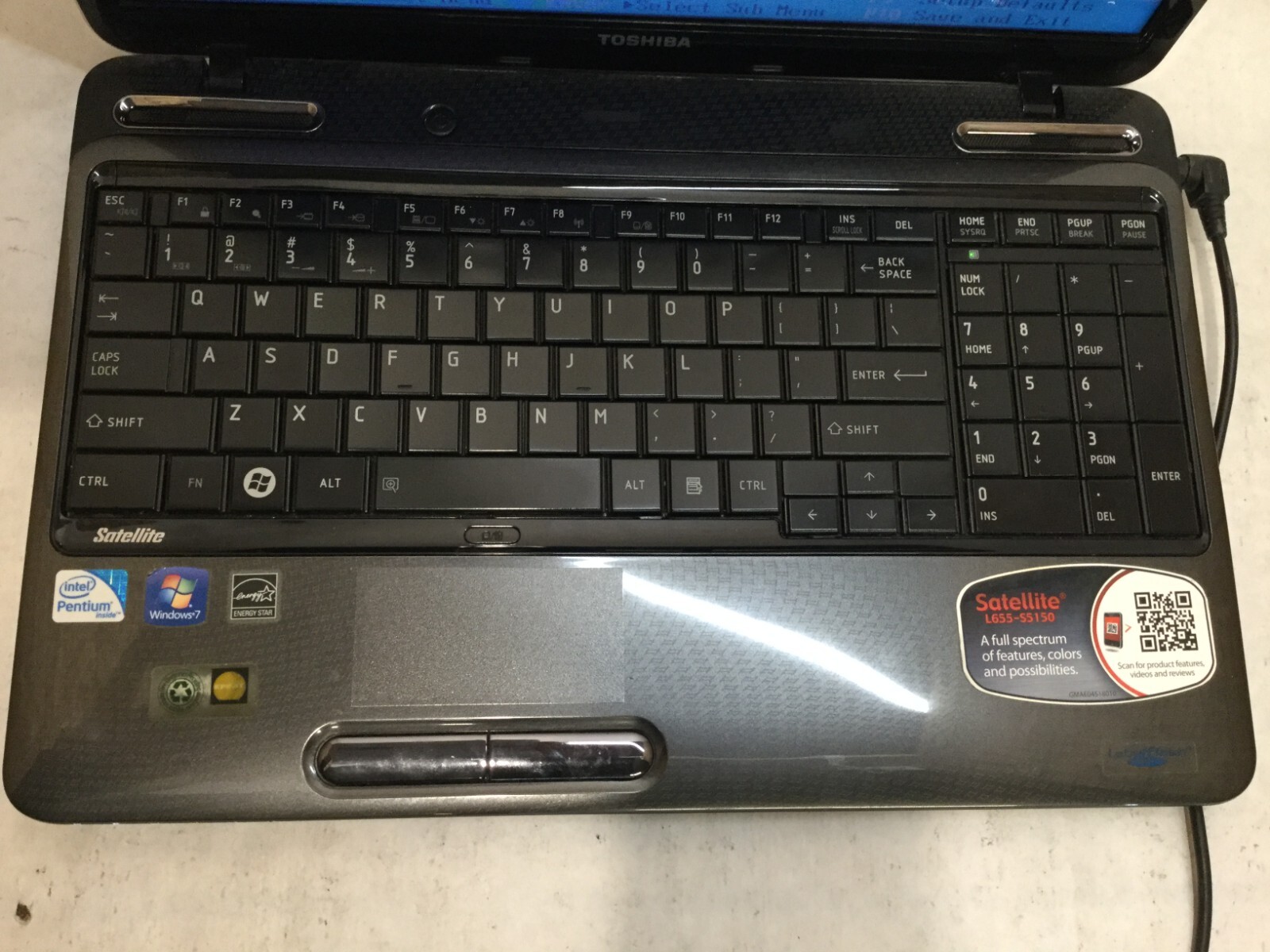 T. Satellite L655-S5150 / Intel Pentium P6200 @ 2.13GHz / (MISSING PARTS!) -MR