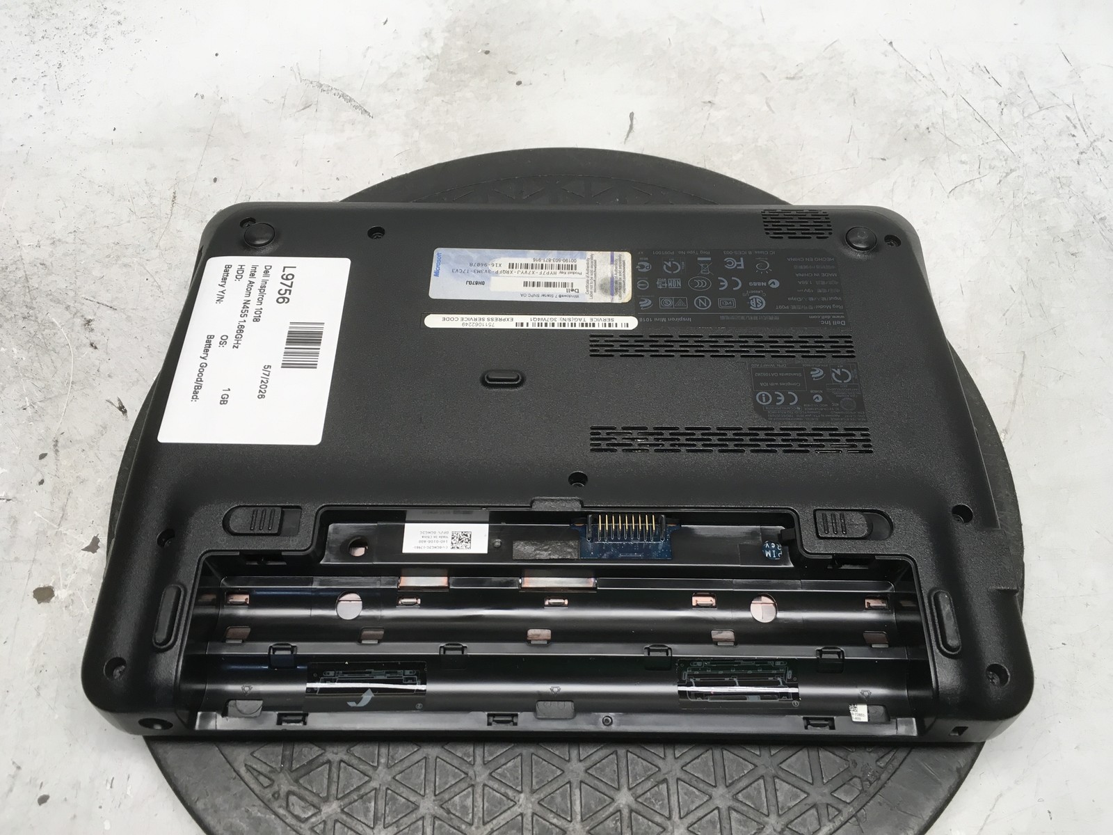 Dell Inspiron 1018 Intel Atom N455 1.66GHz 1 GB NO HDD No Batt
