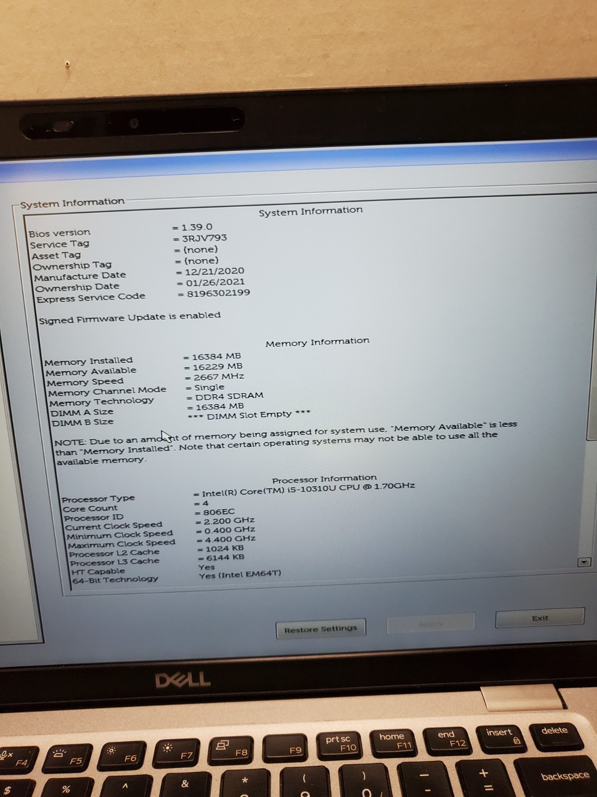Dell Latitude 5410 14″ Laptop i5-10310u 1.6GHz 16GB RAM 256GB SSD Win11 #69