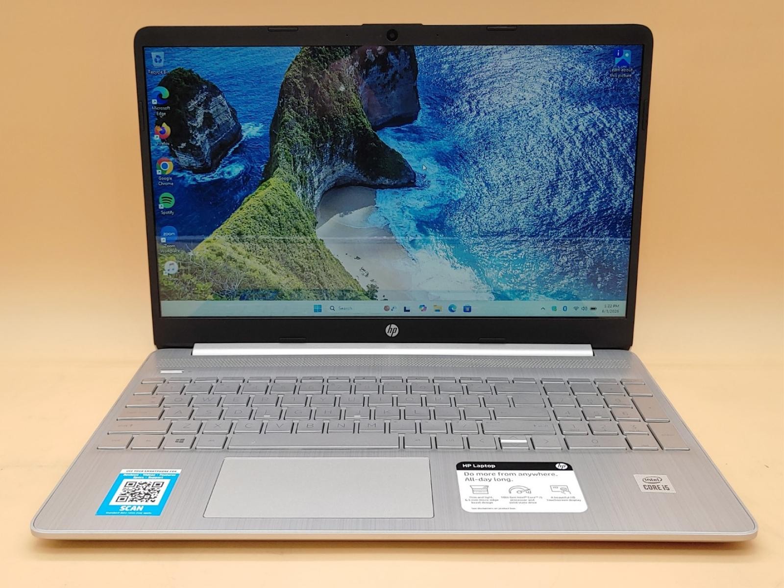 HP Notebook 15-dy1043dx 15.6″ Touch Intel i5-1035G1 12GB 256GB SSD Win11 *NO A/C