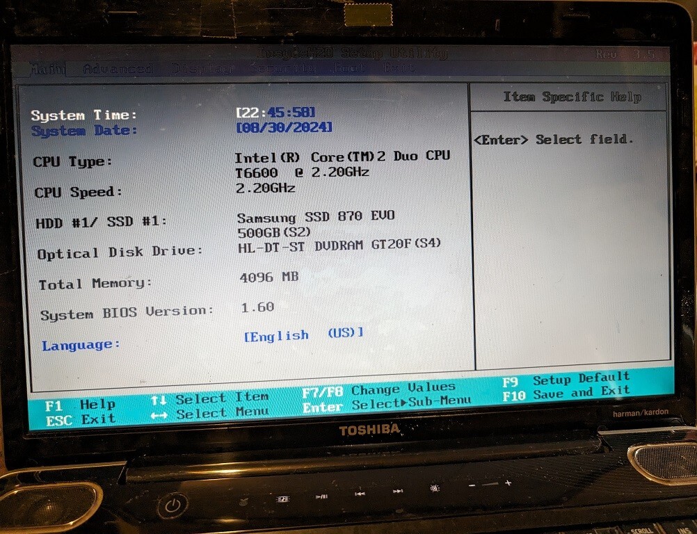 Toshiba Satellite A505-S6005 Laptop Duo 2.2GHz 500GB SSD 4MB RAM See Description