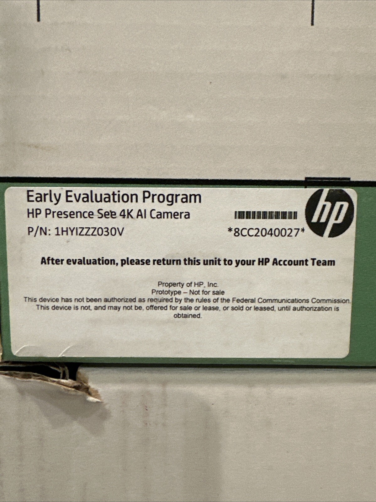 HP Presence control Zoom Rooms + 4K Camera