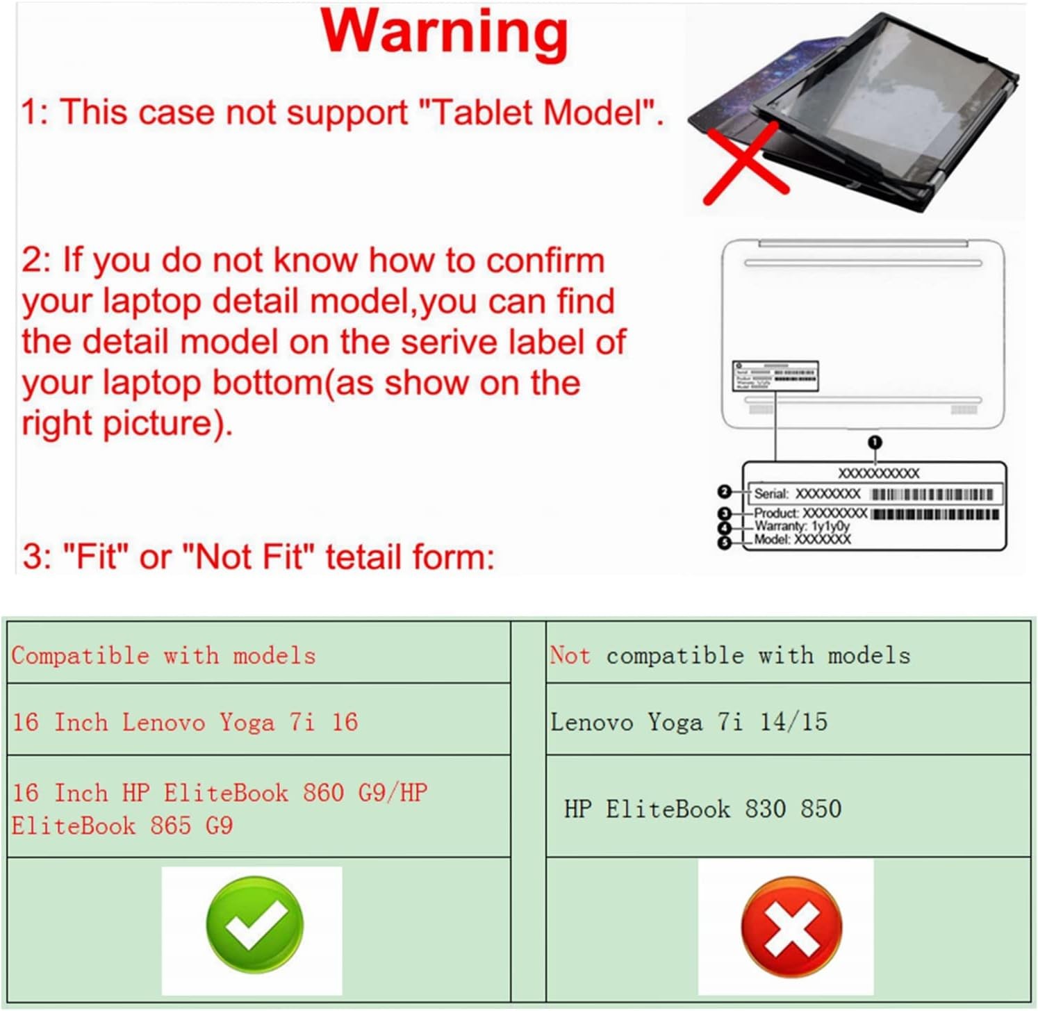 Protective Case for Lenovo Yoga 7i 2-in-1 16 Gen 9/Yoga 7i 16 Gen 8 & HP EliteBo