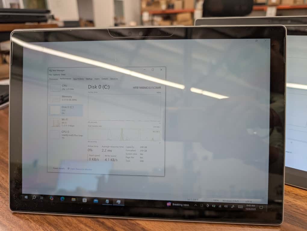 Microsoft Surface Pro 7 Tablet Core i5-1035G4 1.1GHz 8GB RAM 256GB SSD Win10 Pro