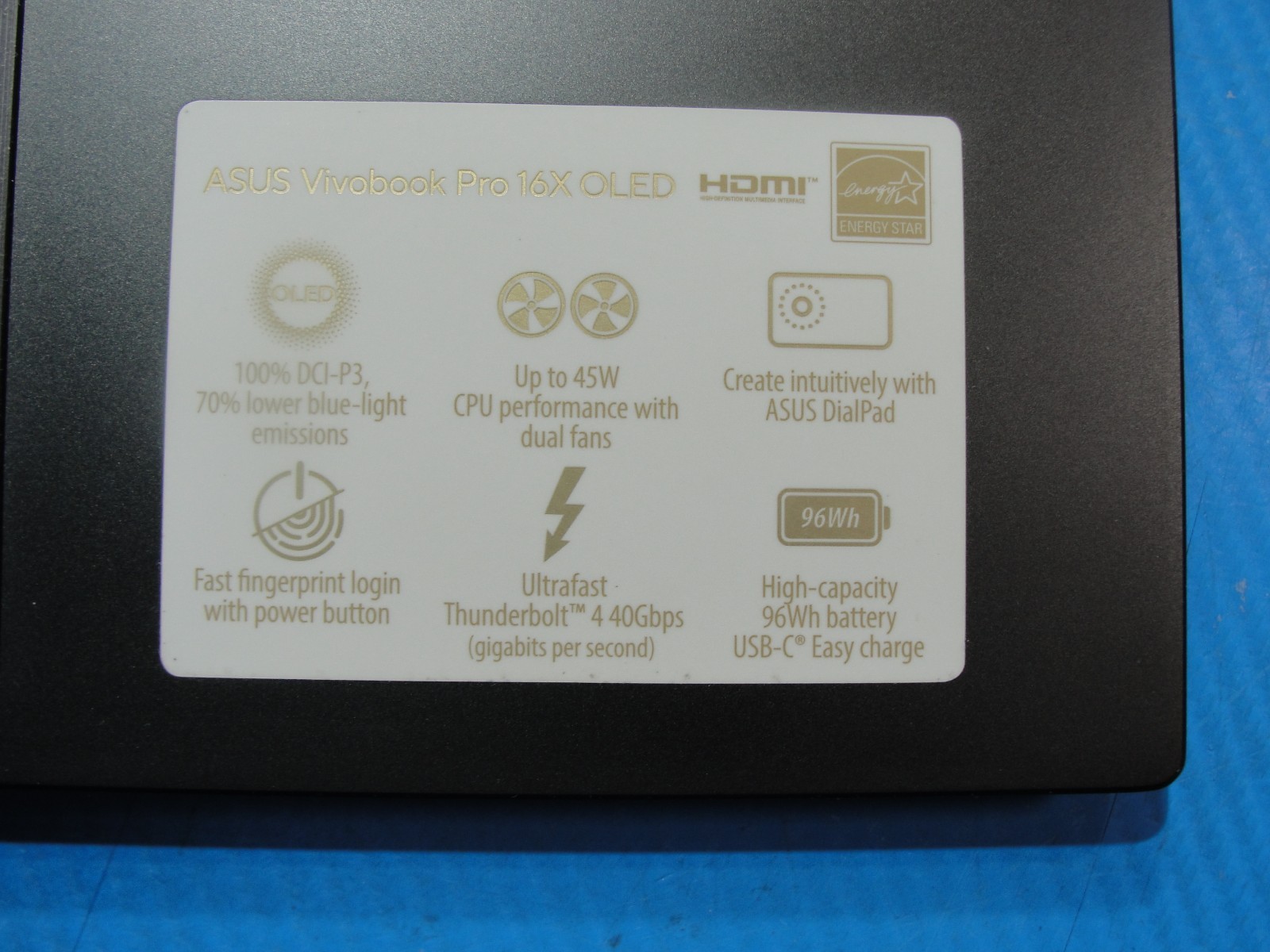 ASUS Vivobook Pro 16X OLED N7600 i7-11370H 32GB RAM 1TB SSD RTX 3050 +Charger
