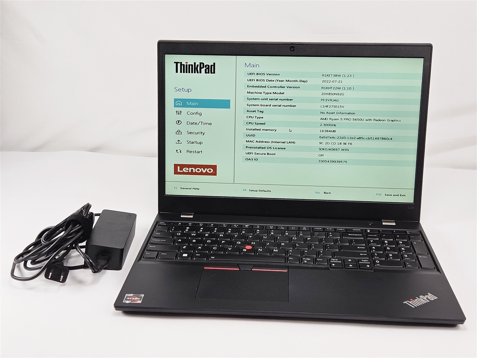 Lenovo ThinkPad L15 Gen 2 15.6″ 16GB 512GB SSD AMD Ryzen 5 Pro 5650U