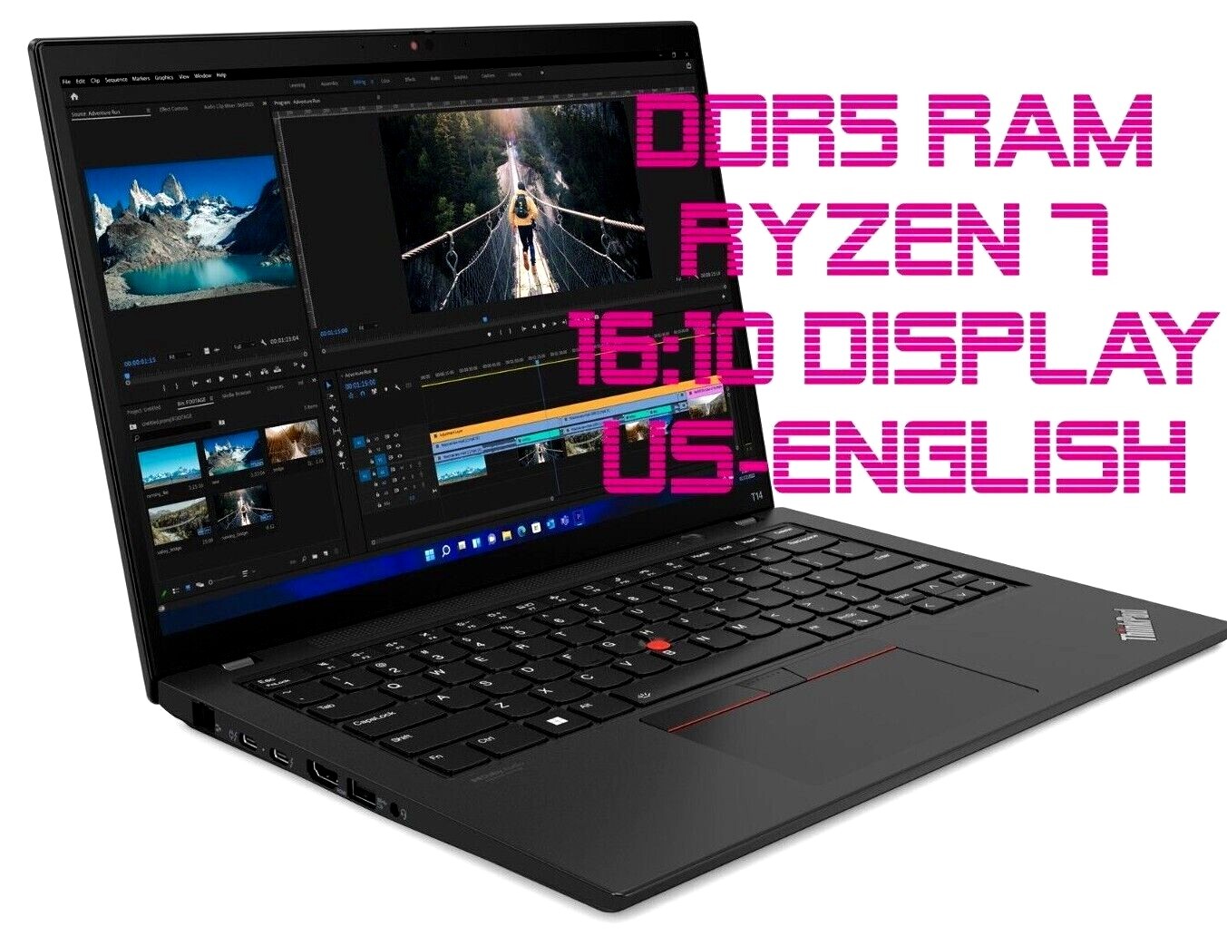 4TB, US English Lenovo ThinkPad T14 G3 AMD R7-6850U Ryzen7 Octa 16GB LTE 1J.GAR