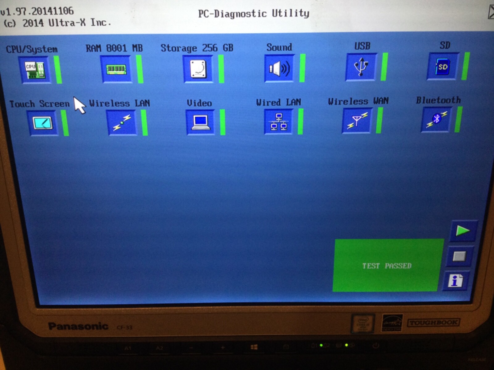 *Panasonic Toughbook CF-33 i5-7300U 2.6Ghz 8gb 256gb SSD LTE GPS